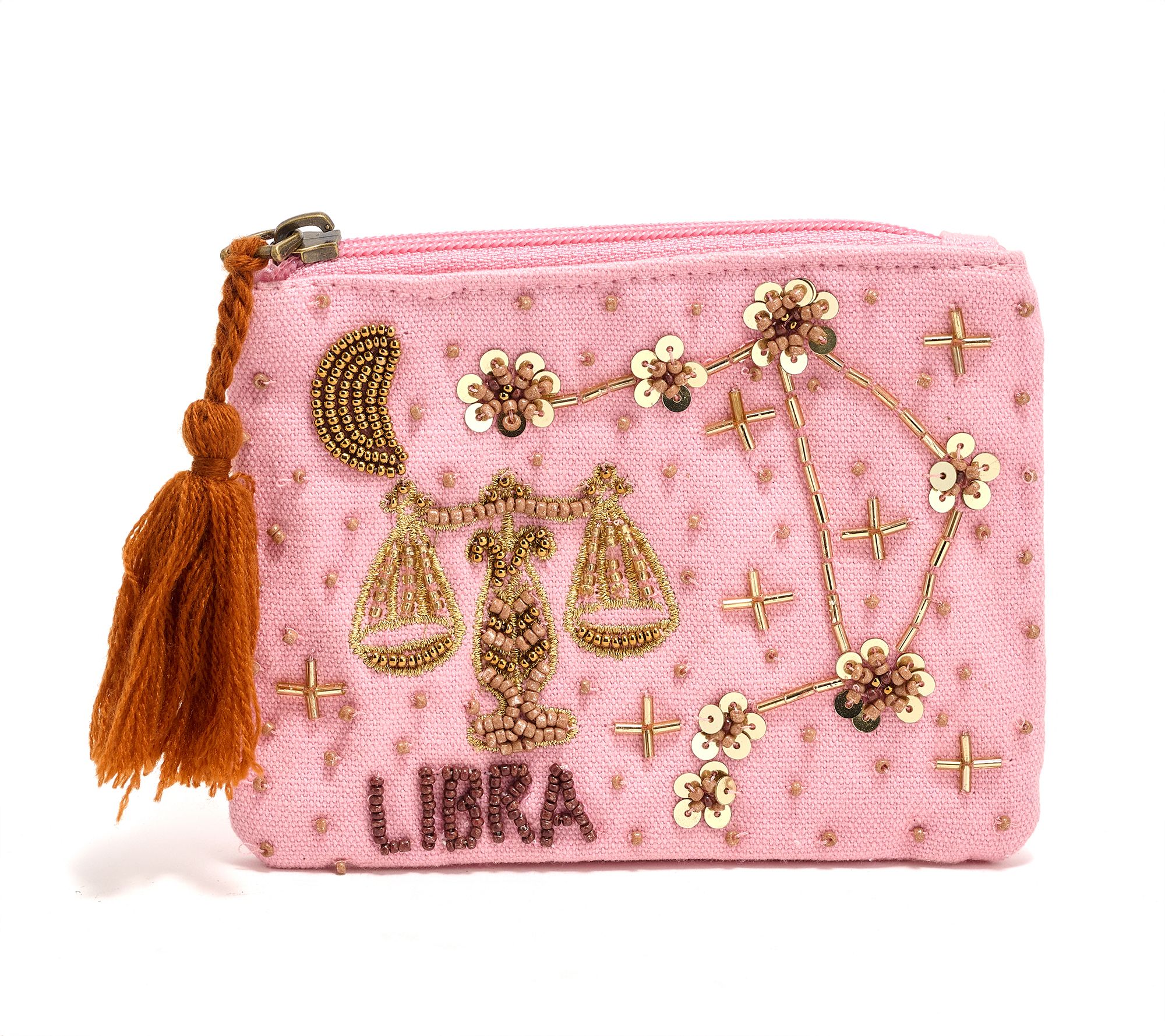 America & Beyond Canvas Embellished Zodiac Coin Pouch