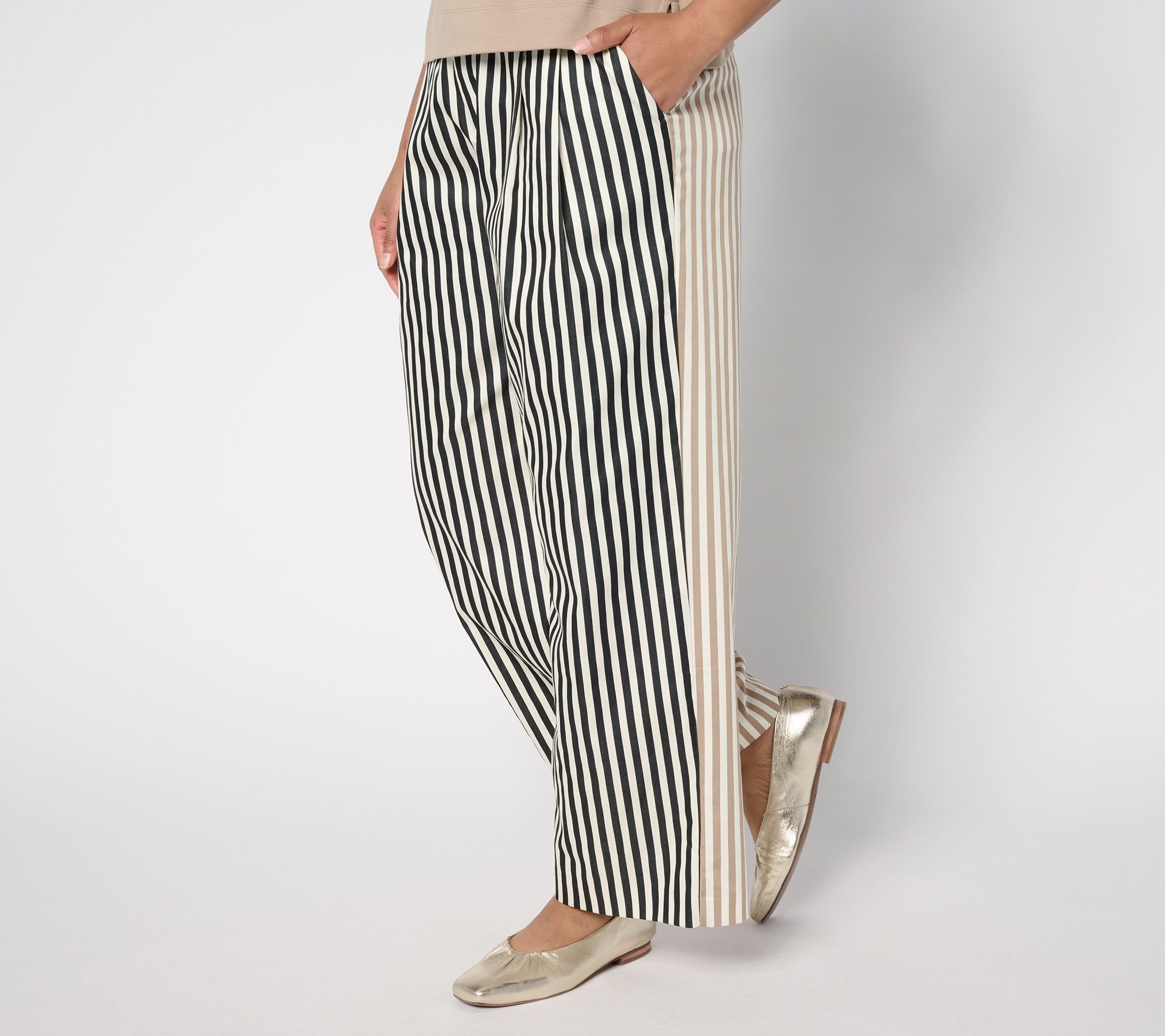 "As Is" Carla Rockmore Collection Petite Mixed Stripe Trouser