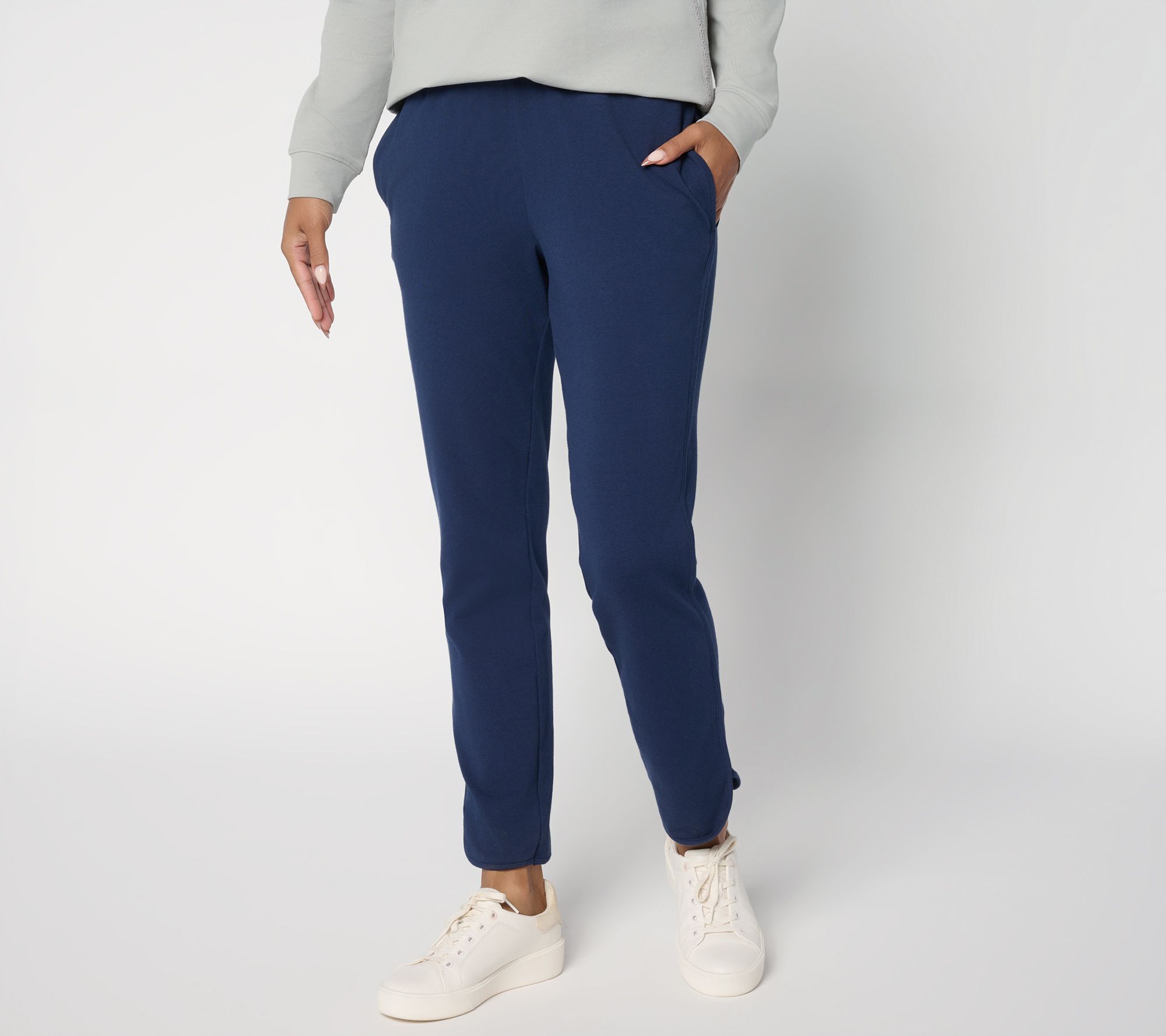 "As Is" Denim & Co. Active Reg Duo Stretch Straight Leg Ankle Pant