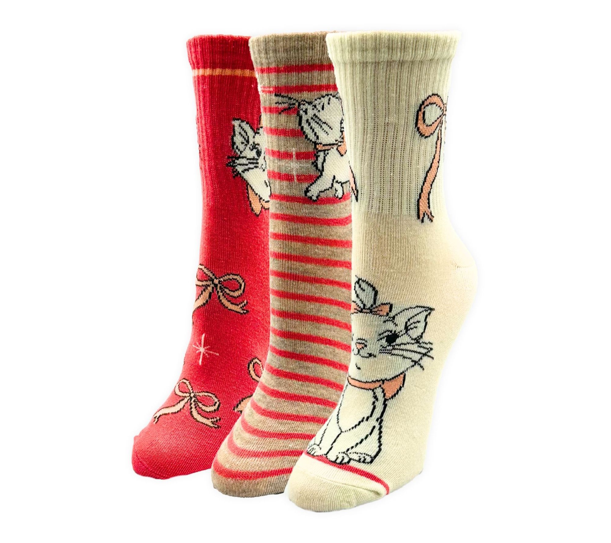 Holiday Character Set of 3 Ribbed Crew Socks