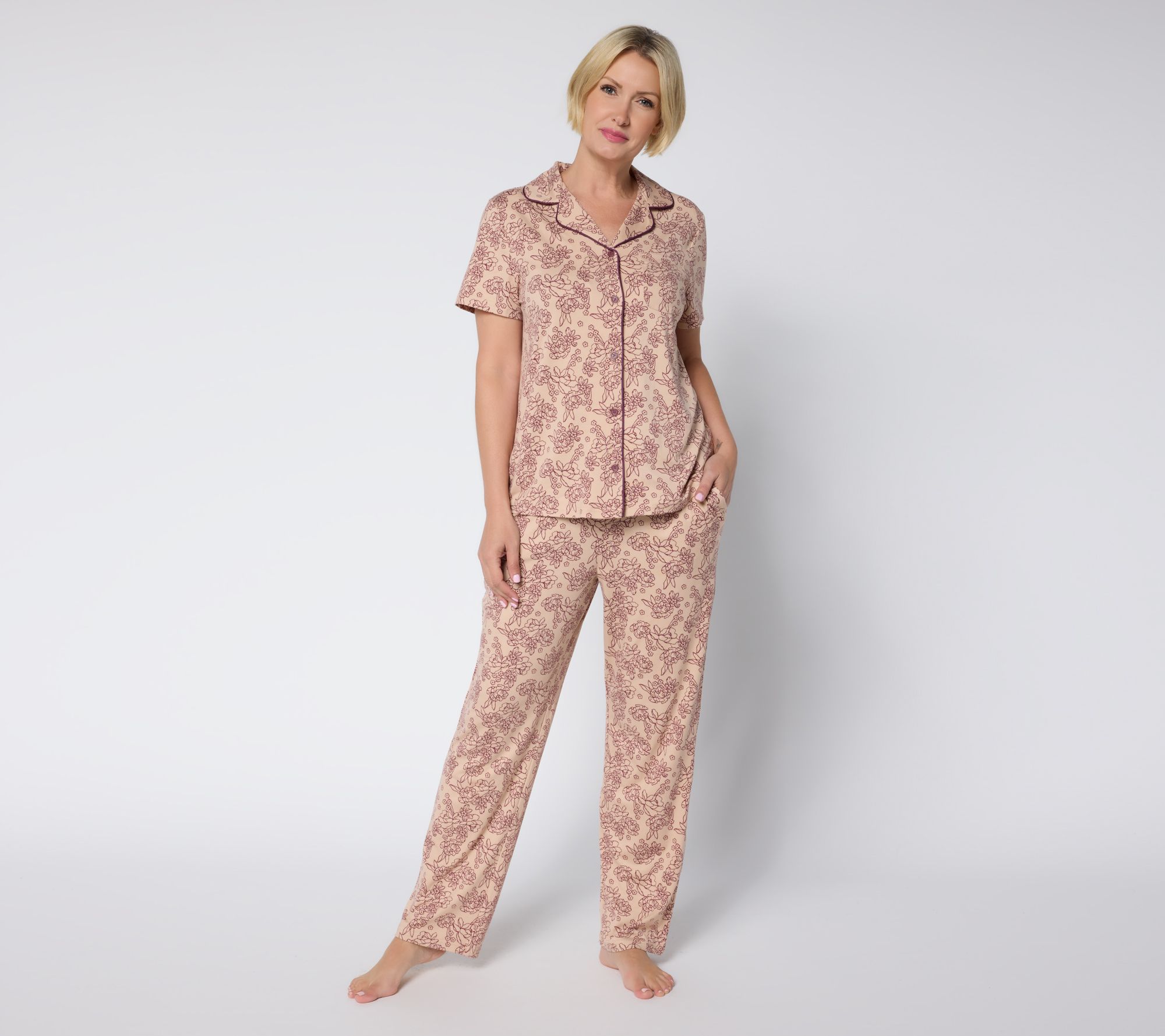 "As Is" Berkshire Homewear Silky Smooth Short Sleeve PJ