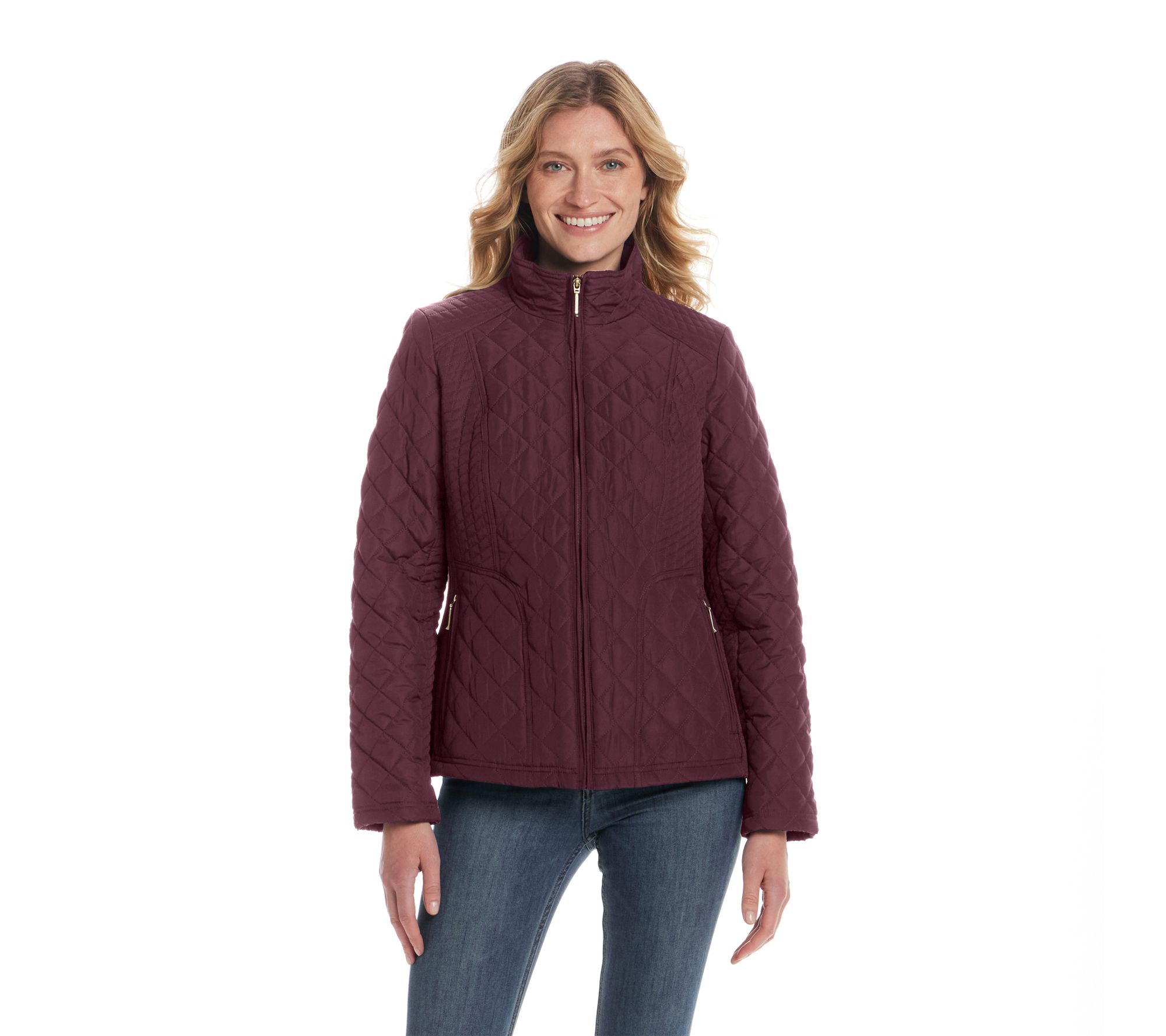Weatherproof Zip Front Quilted Jacket with SidePanel Stretch