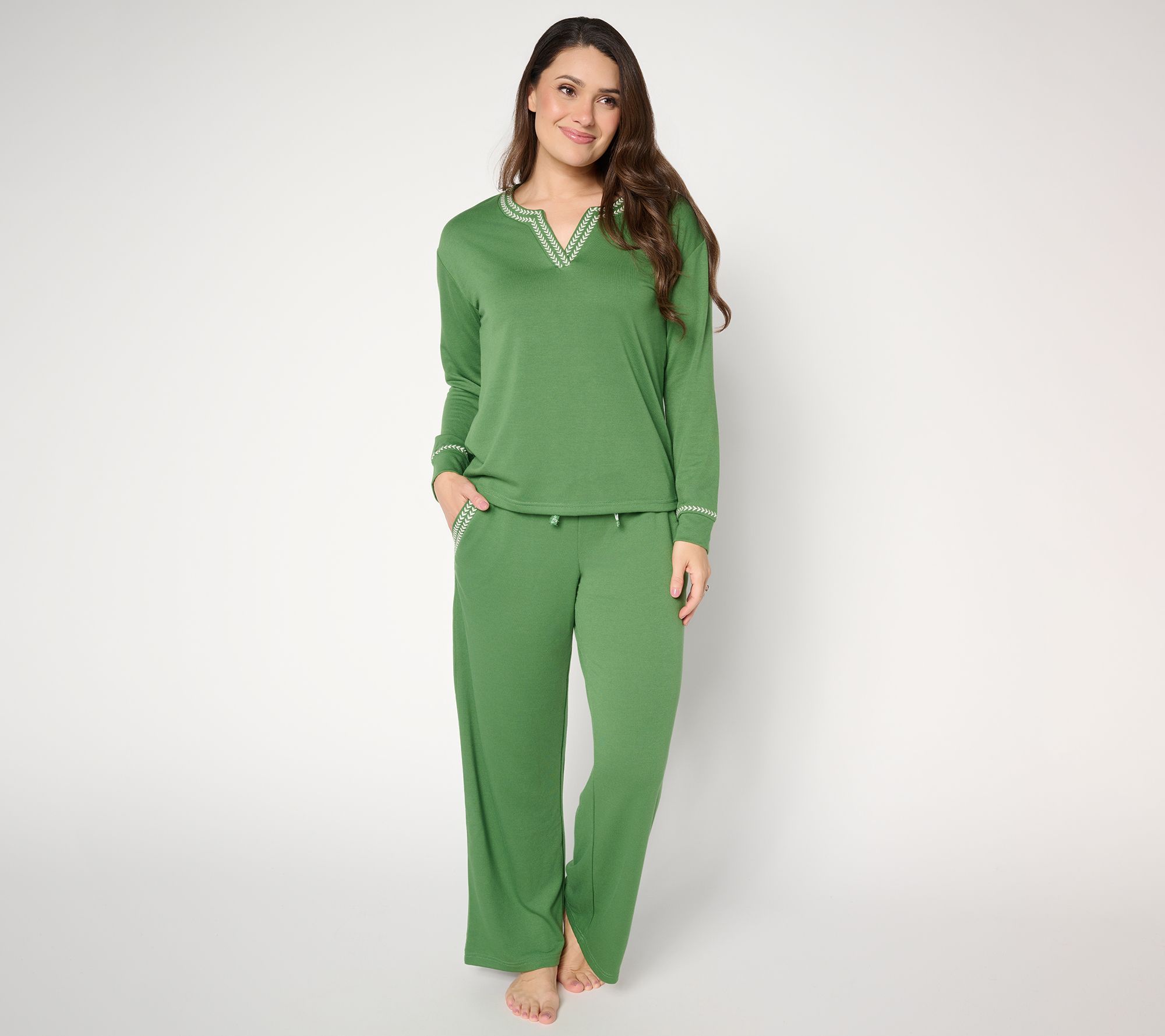 "As Is" MUK LUKS Regular French Terry Stitched Lounge Set