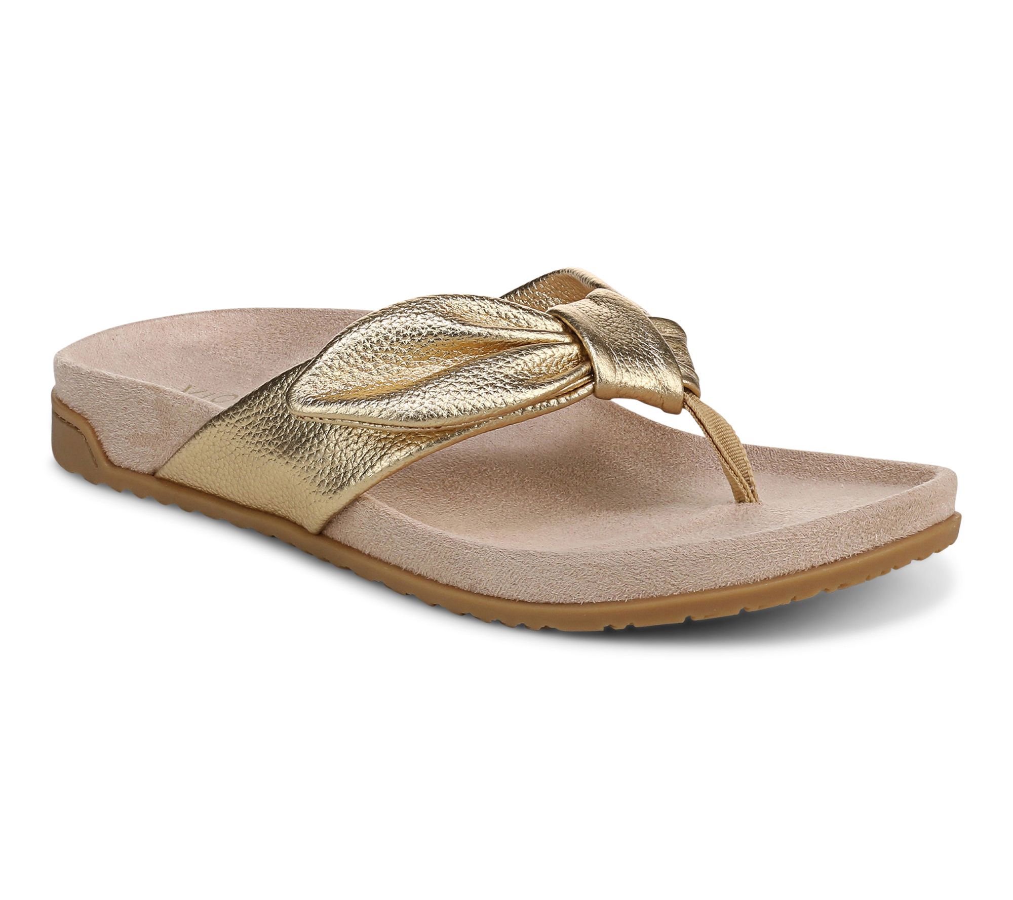Vionic Leather/Suede Thong Sandals - Eva