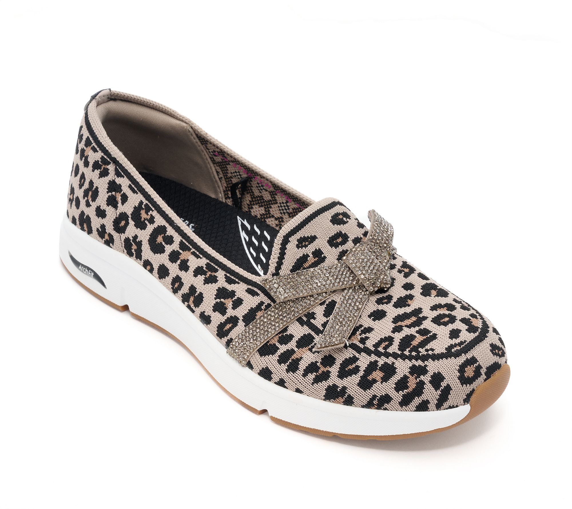 Martha Stewart x Skechers Arch Fit Sparkle Leopard Slip-Ons