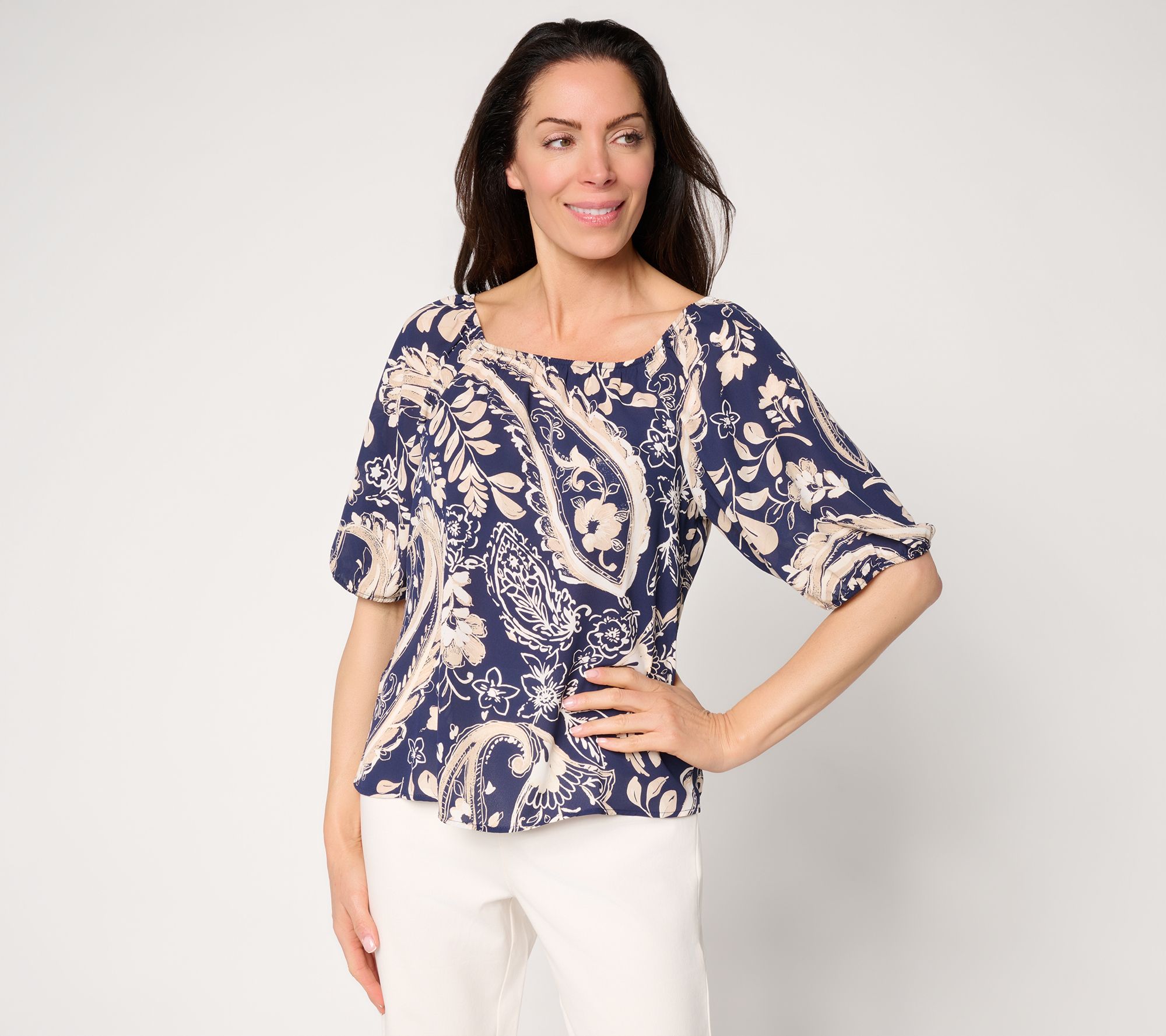 BEAUTIFUL by Lawrence Zarian Georgette Picture Perfect Paisley Blouse