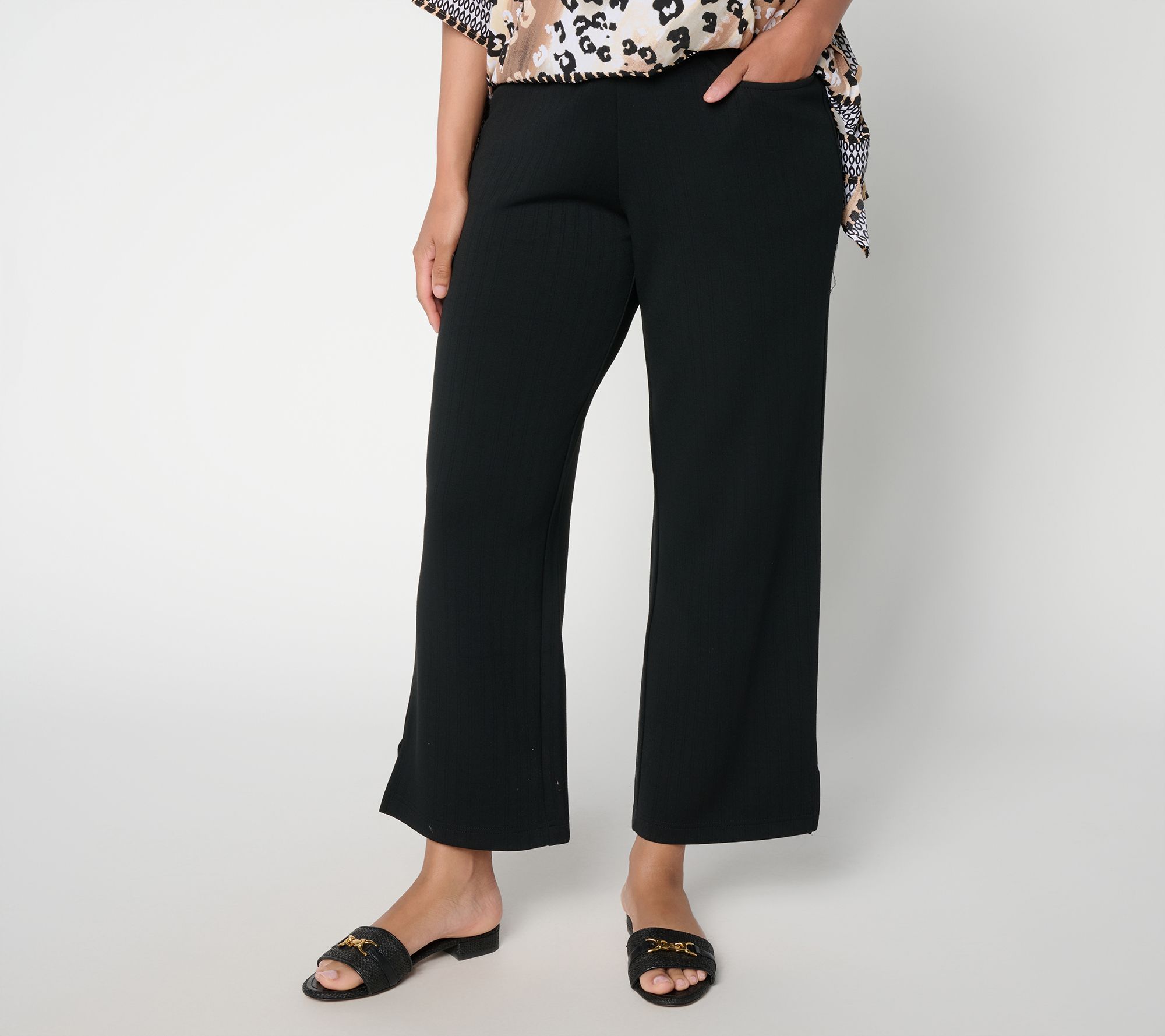 Belle by Kim Gravel Regular ScubaLuxe Rib Relaxed Ankle Pant