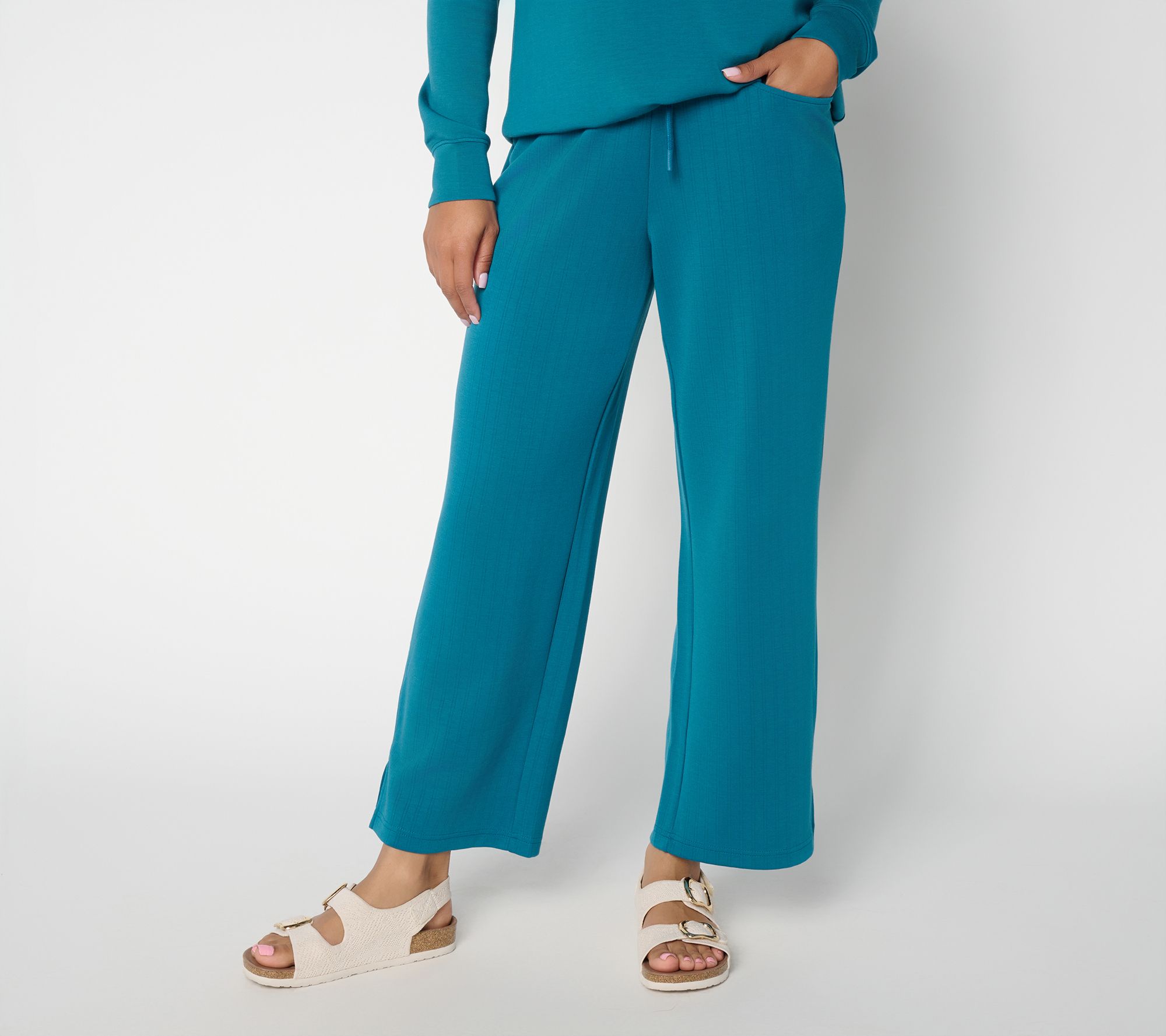 Belle by Kim Gravel Regular ScubaLuxe Rib Relaxed Ankle Pant