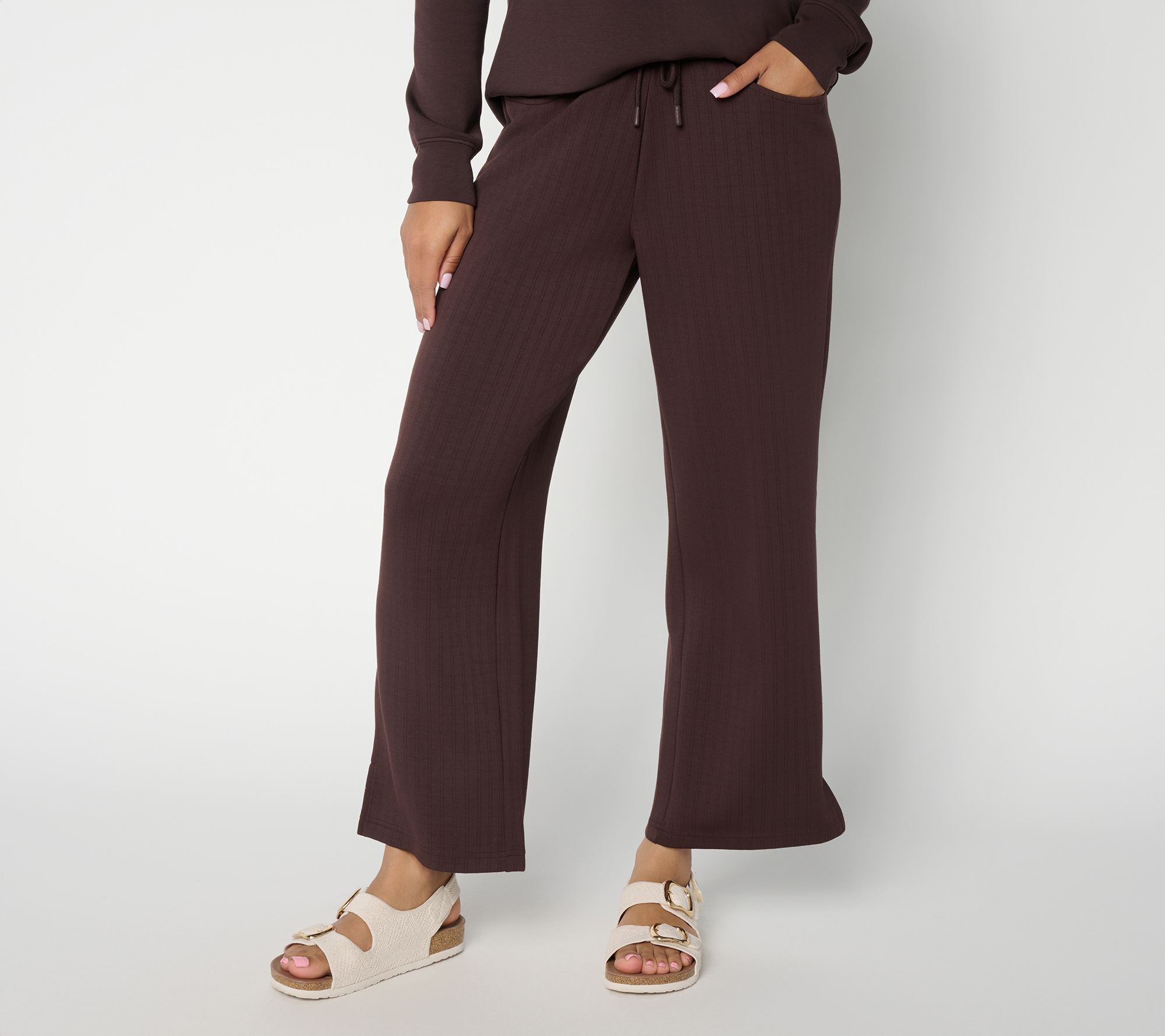 Belle by Kim Gravel Regular ScubaLuxe Rib Relaxed Ankle Pant