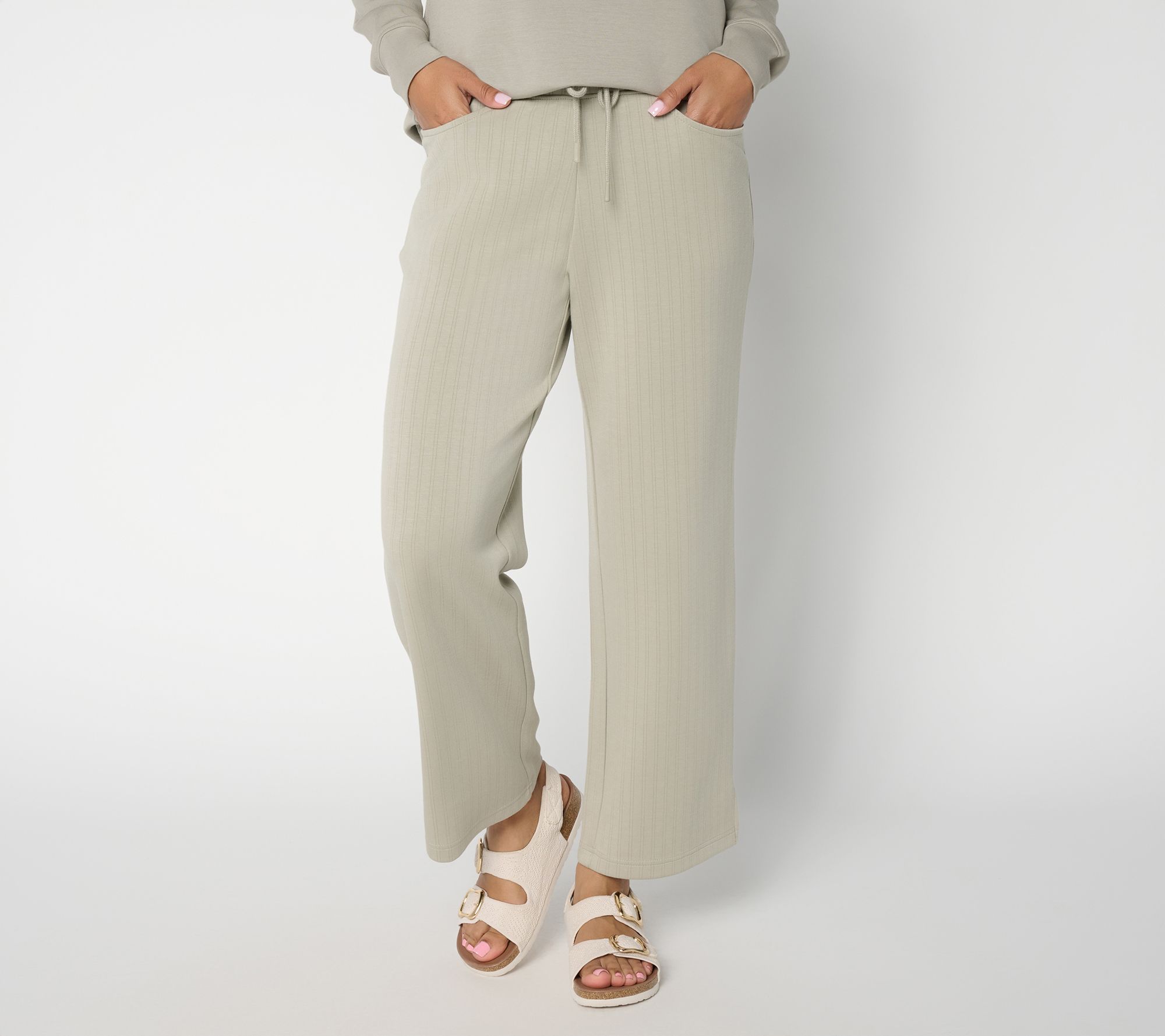 Belle by Kim Gravel Regular ScubaLuxe Rib Relaxed Ankle Pant
