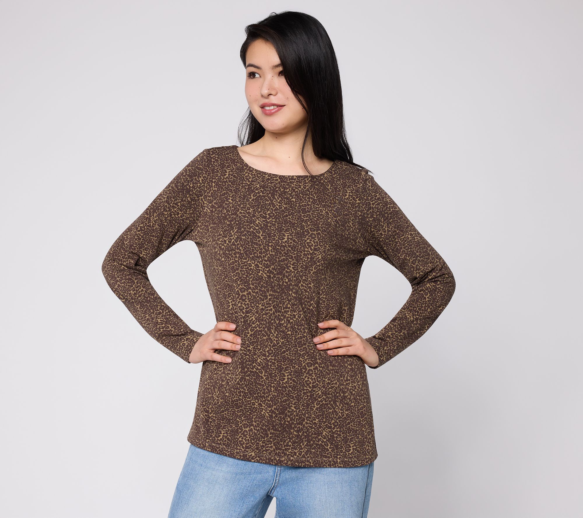 Belle by Kim Gravel TripleLuxe Knit In Love Leopard Top