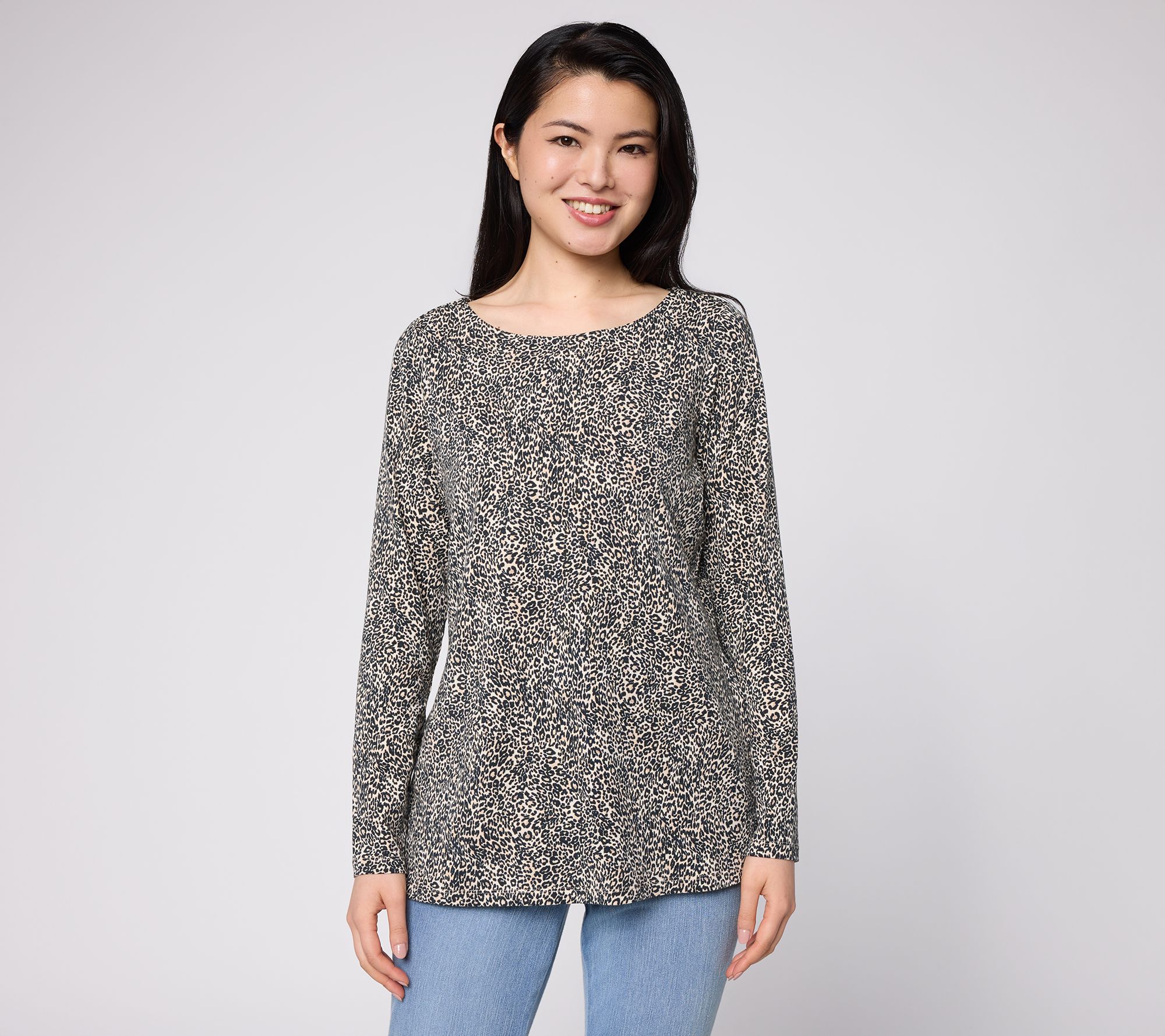 Belle by Kim Gravel TripleLuxe Knit In Love Leopard Top