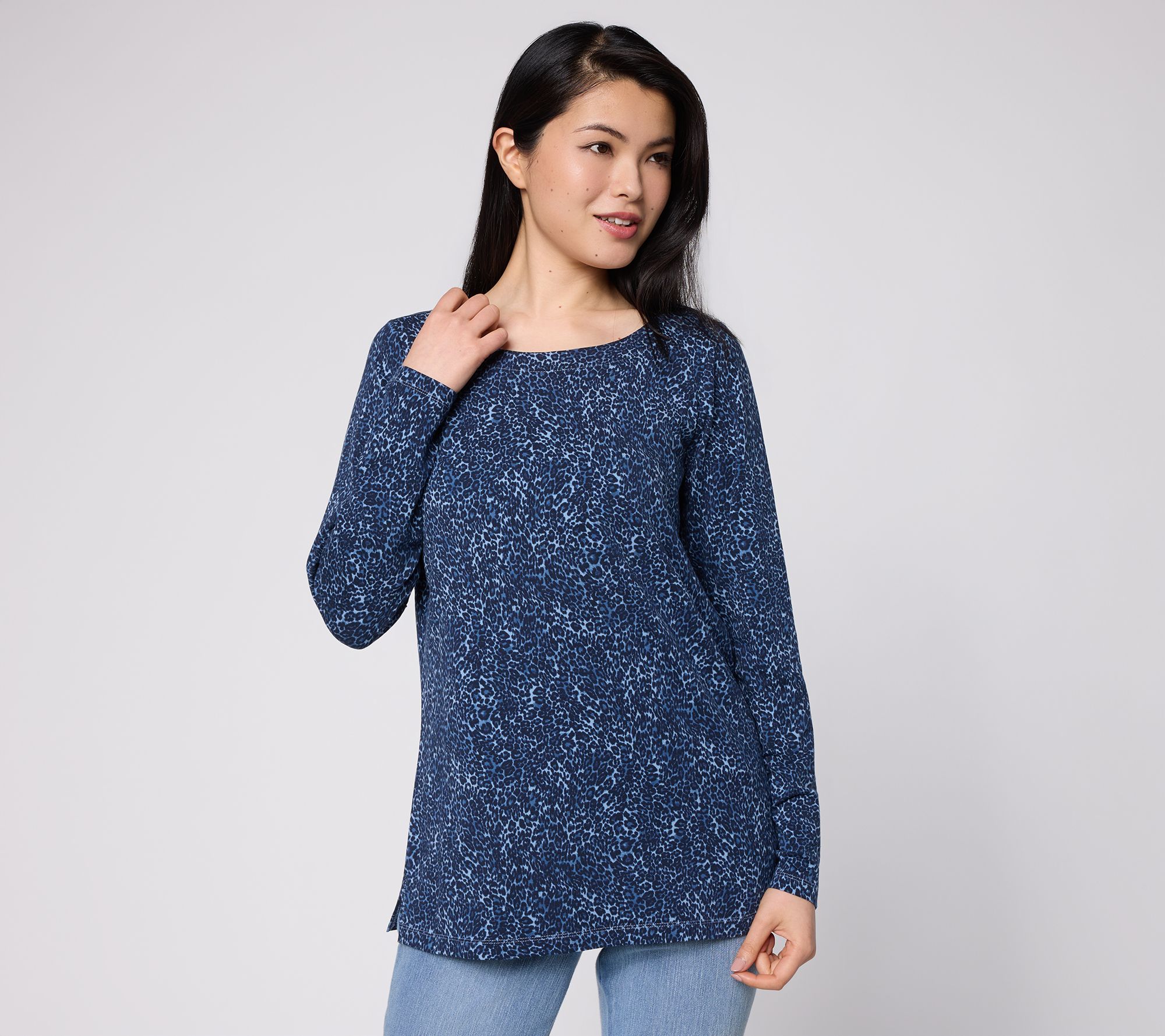 Belle by Kim Gravel TripleLuxe Knit In Love Leopard Top