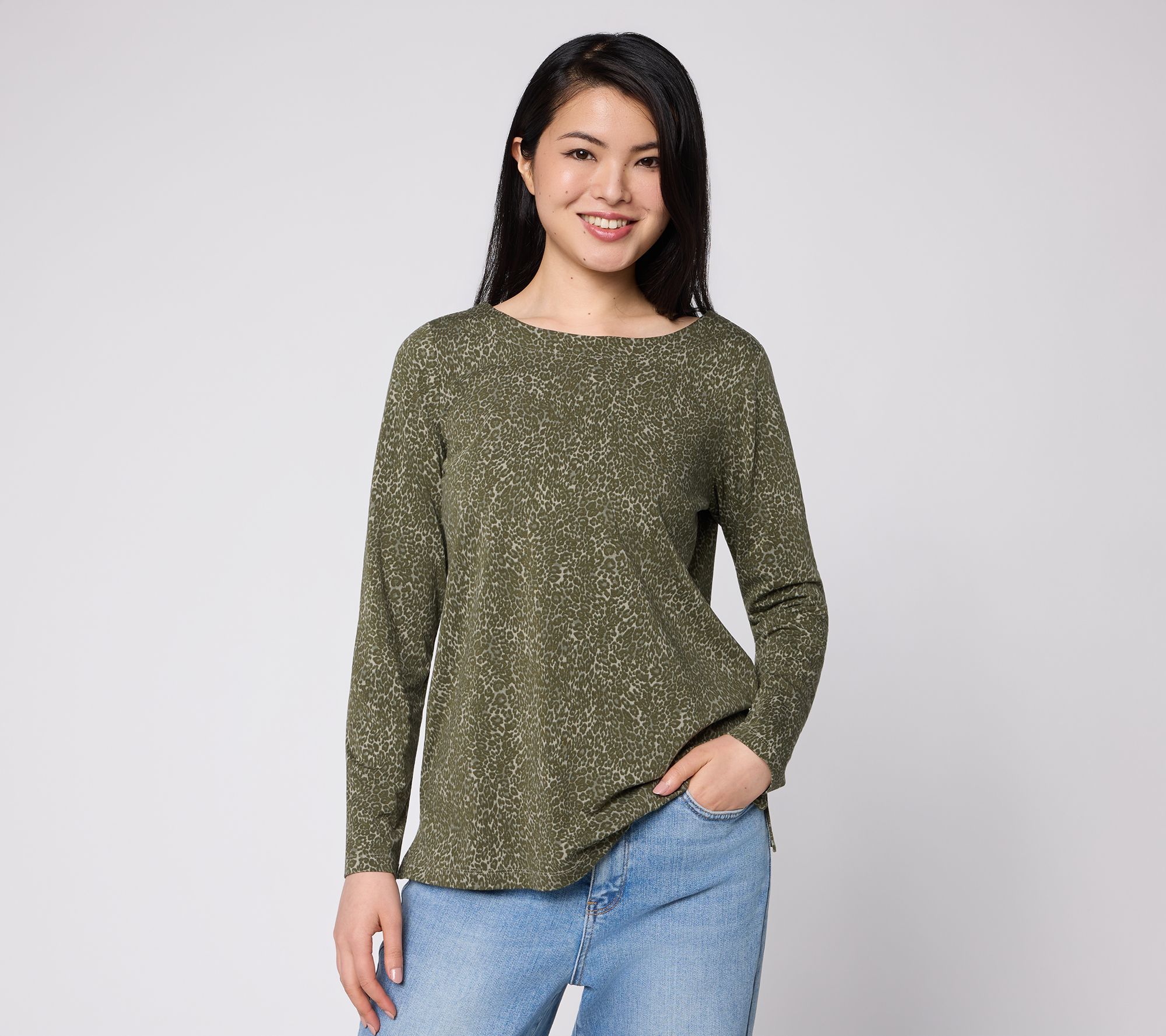 Belle by Kim Gravel TripleLuxe Knit In Love Leopard Top