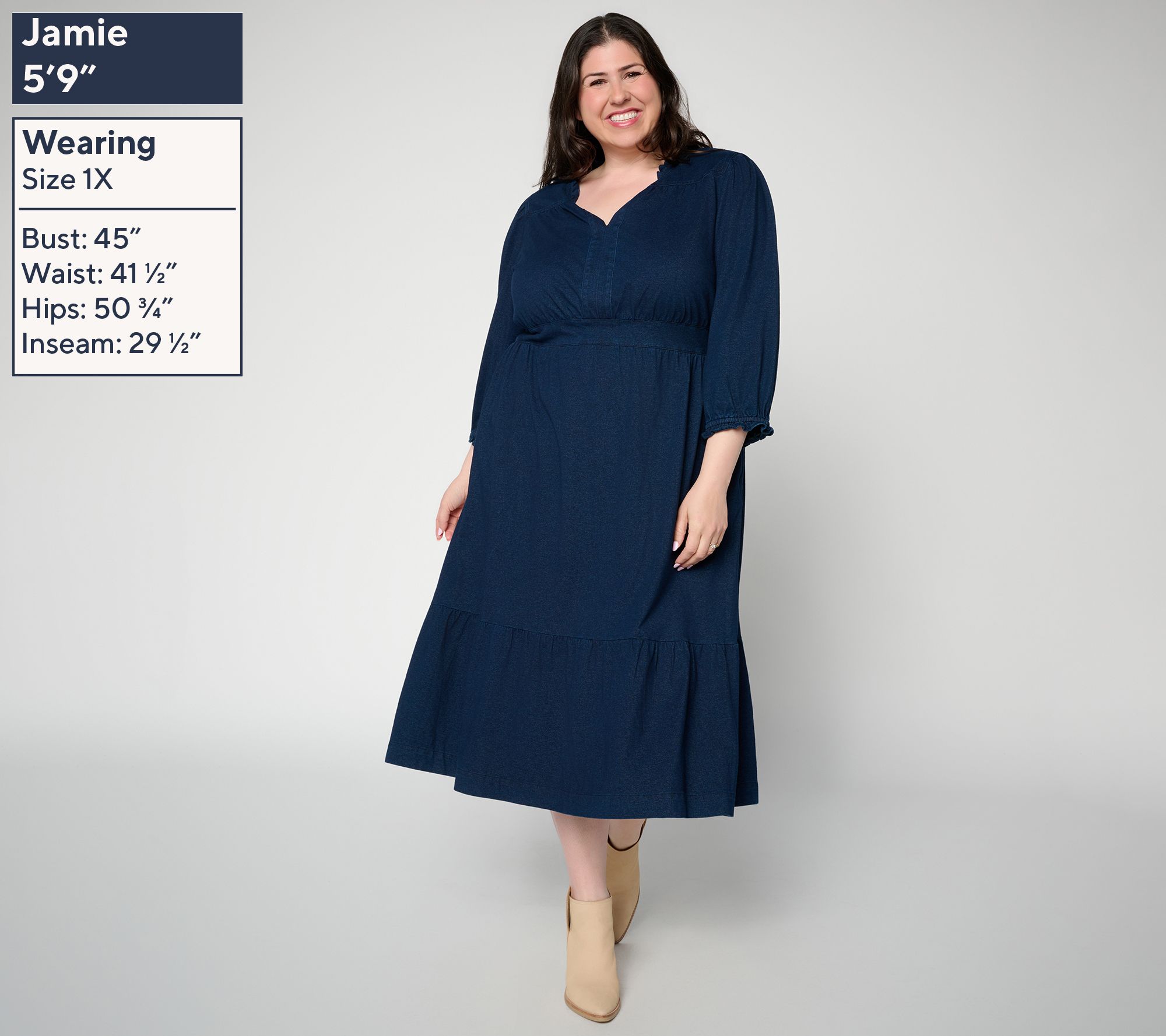 Ree by The Pioneer Woman Regular Knit Denim Dress