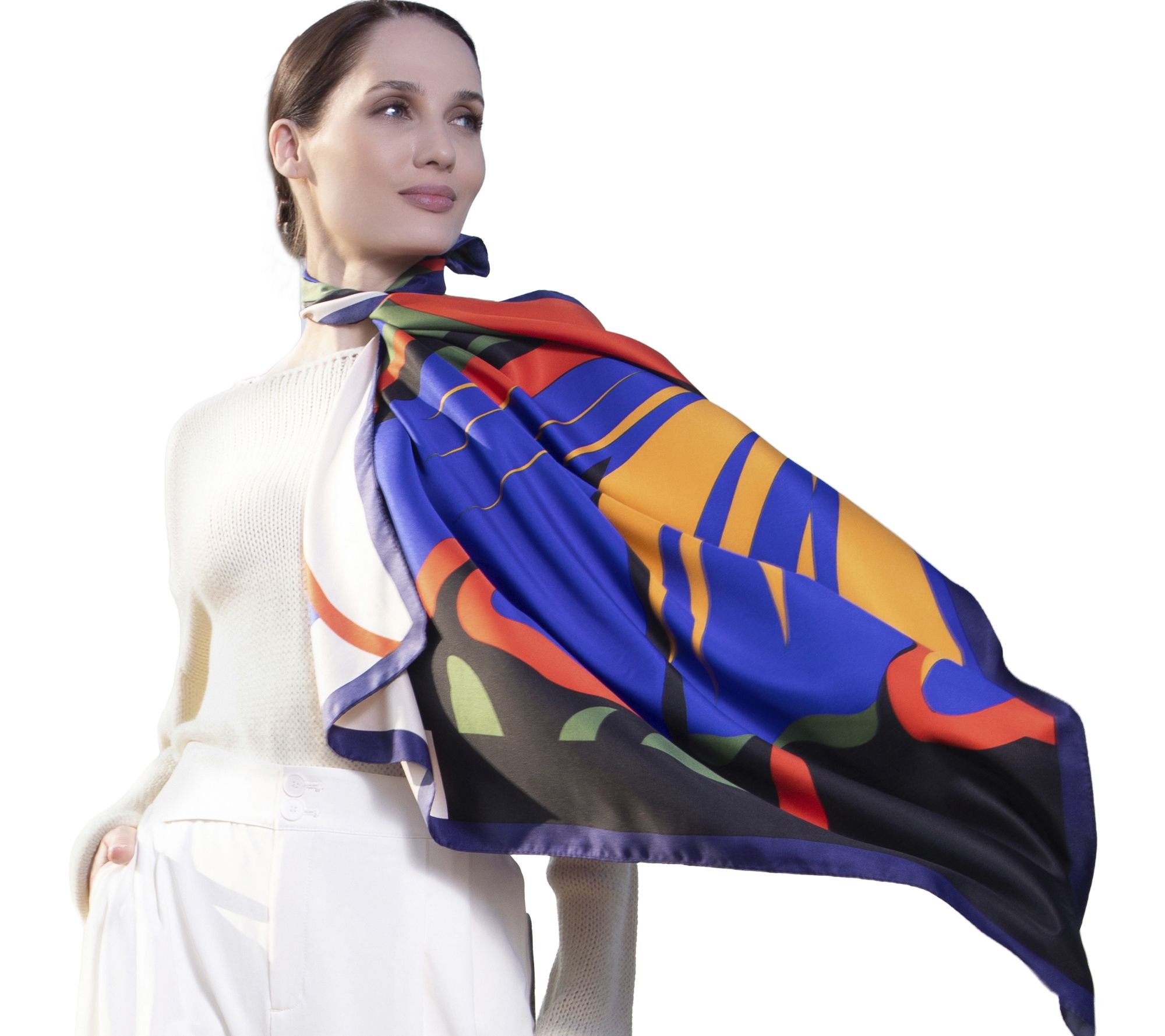  Youzey The Winslow Satin Silk Lightweight Scarf35" x 35"