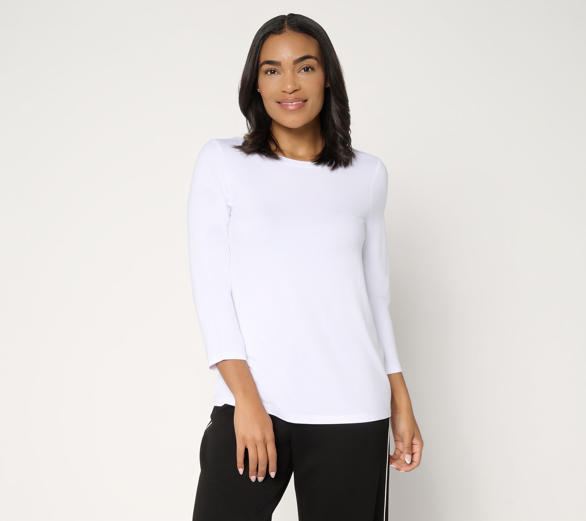 "As Is" Susan Graver Essentials RayonAllureKnit Ballet Neck Top