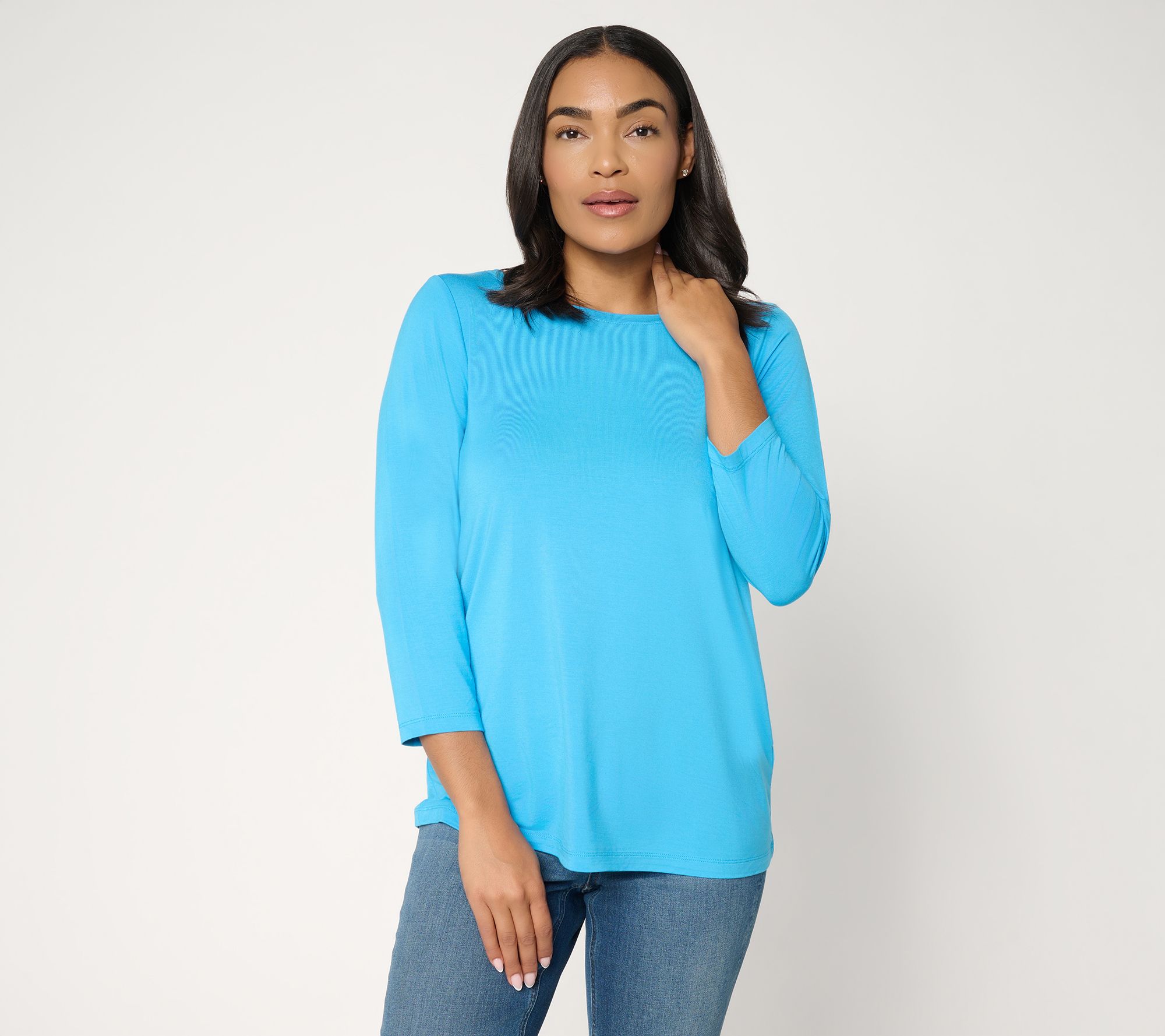 "As Is" Susan Graver Essentials RayonAllureKnit Ballet Neck Top