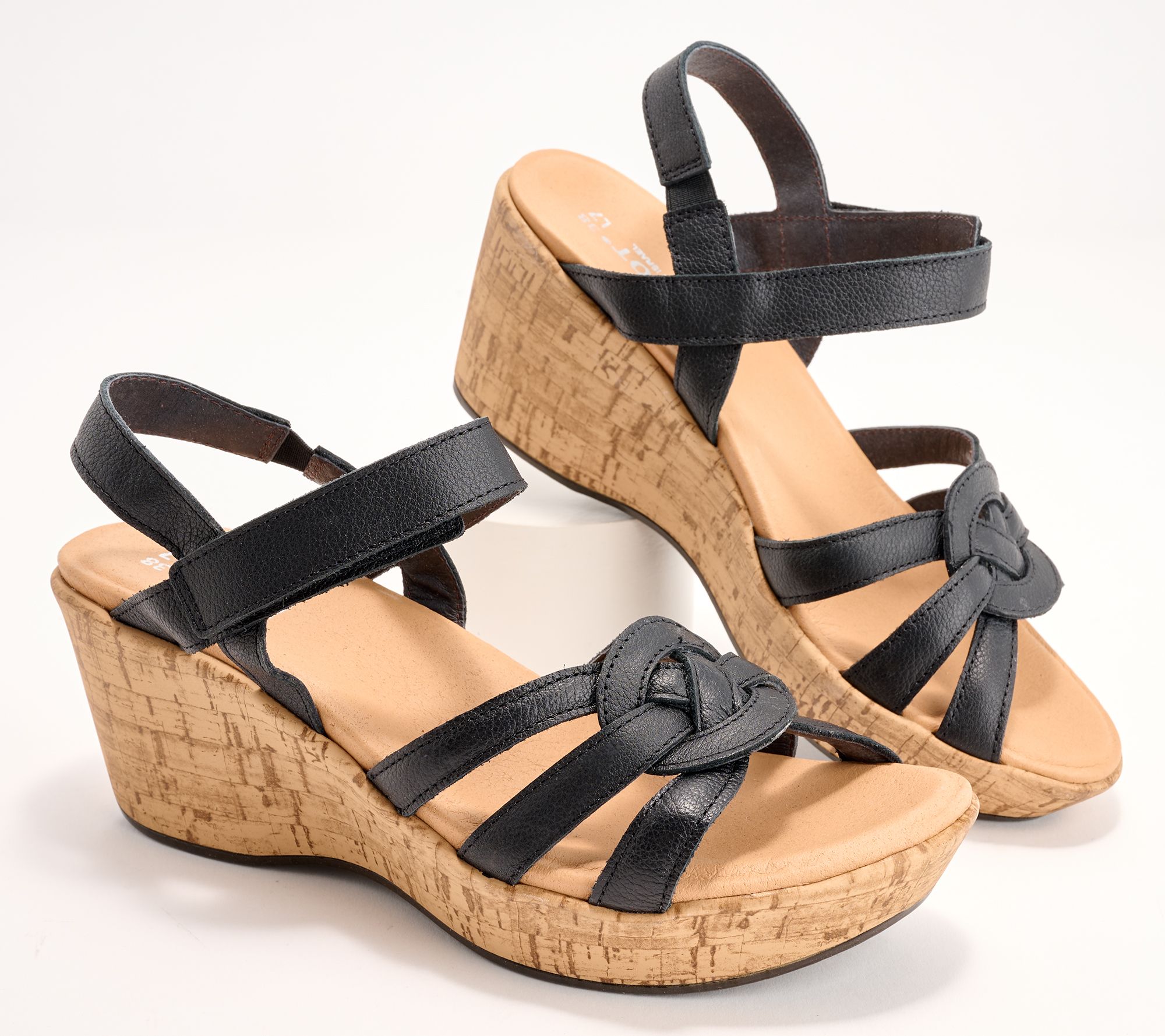 "As Is" Naot Leather Adjustable Wedges- Tropical