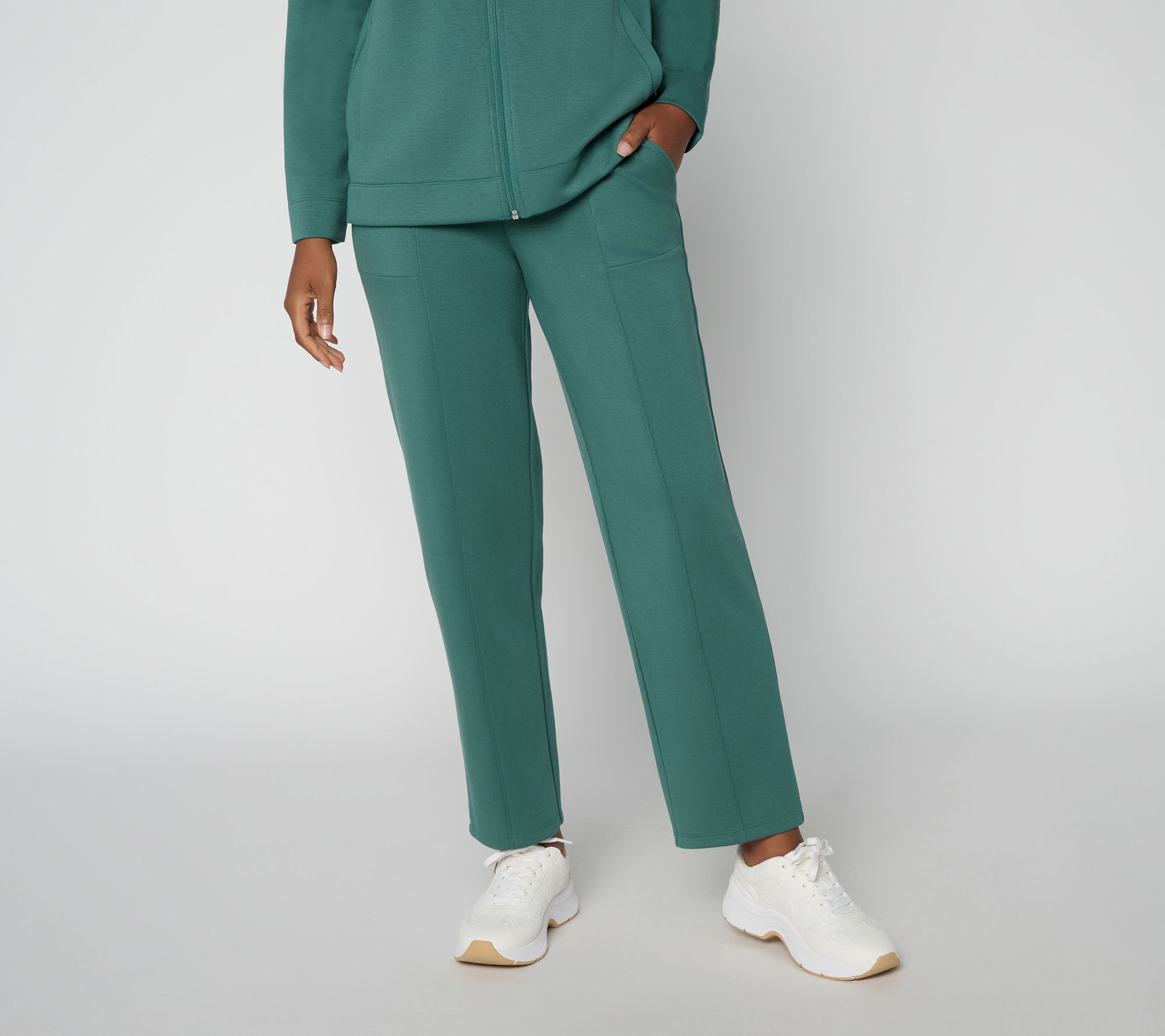 Denim & Co. Active Regular Scuba Straight Leg Pants