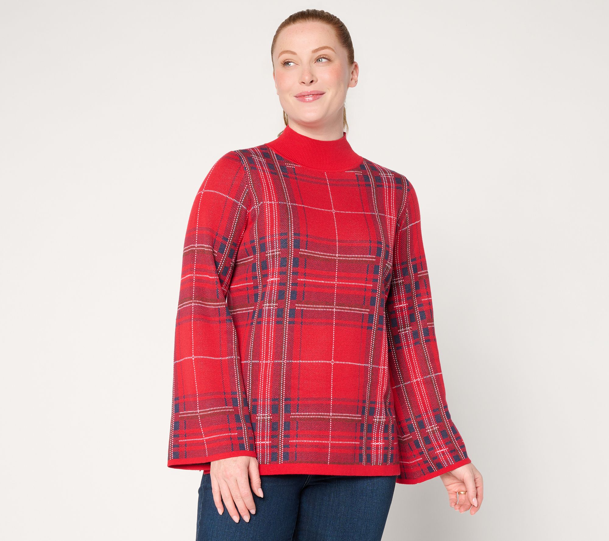 Belle by Kim ravel Highland Tartan Plaid Sweater