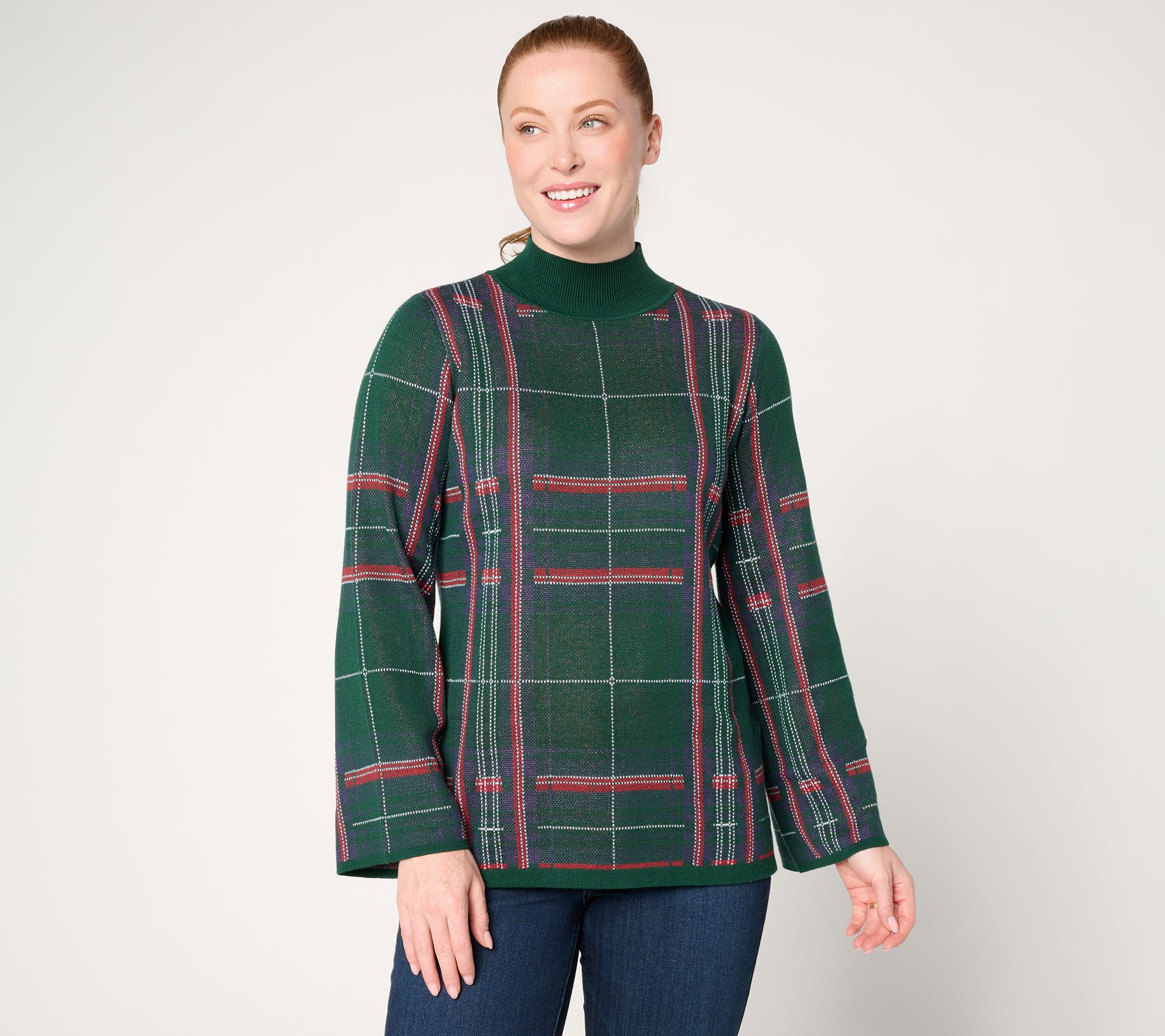Belle by Kim ravel Highland Tartan Plaid Sweater