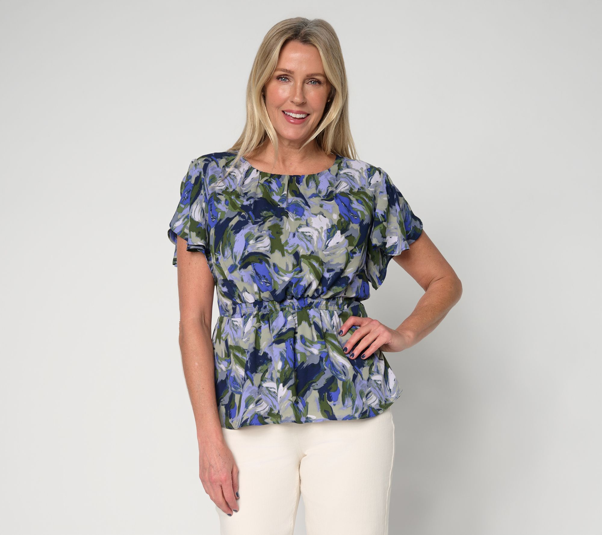 "As Is" BEAUTIFUL by Lawrence Zarian Fresh Floral GeorgetteBlouse