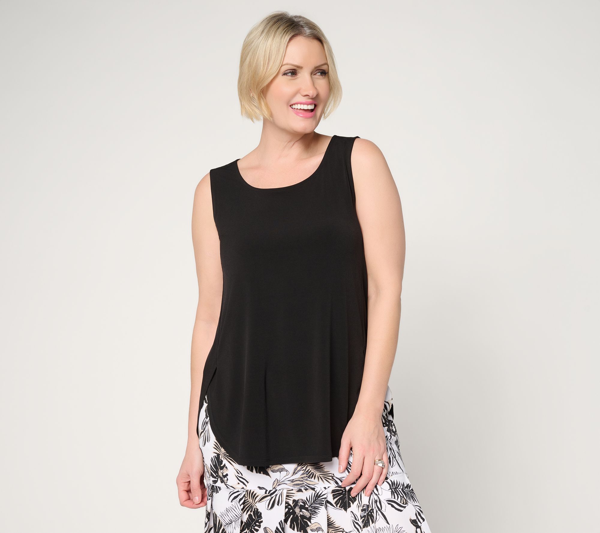 "As Is" Susan Graver Essentials Reg Liquid Knit Shirttail Tunic