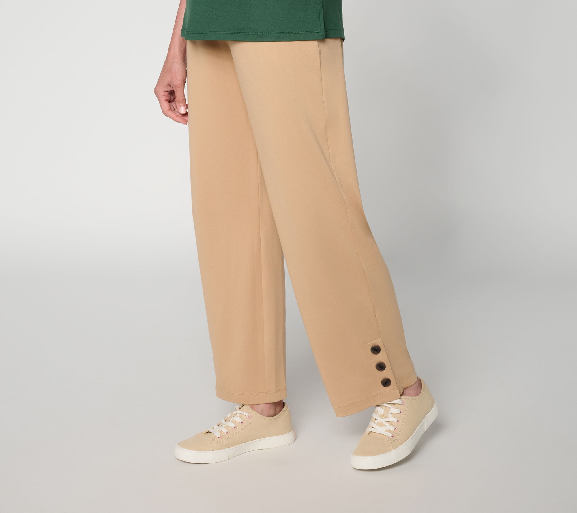 "As Is" Cuddl Duds Flexwear Button Hem Lounge Pant