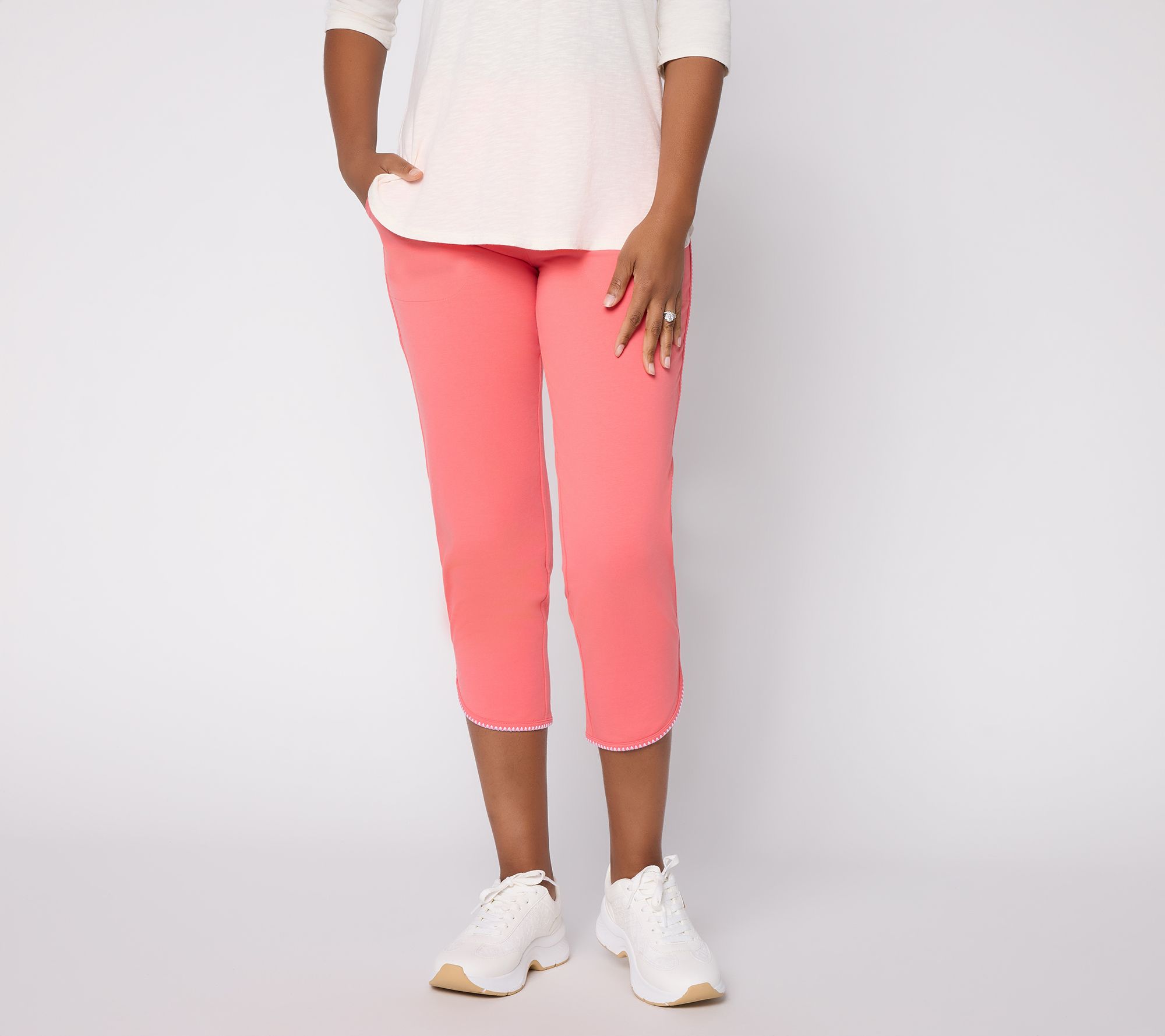 "As Is" Denim & Co. Active Regular French Terry Crop Pants