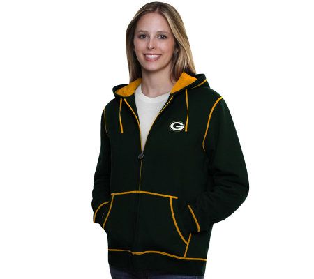 NFL Pro Line Women's Retro Badge Contrast Stitch Sherpa Hoodie 