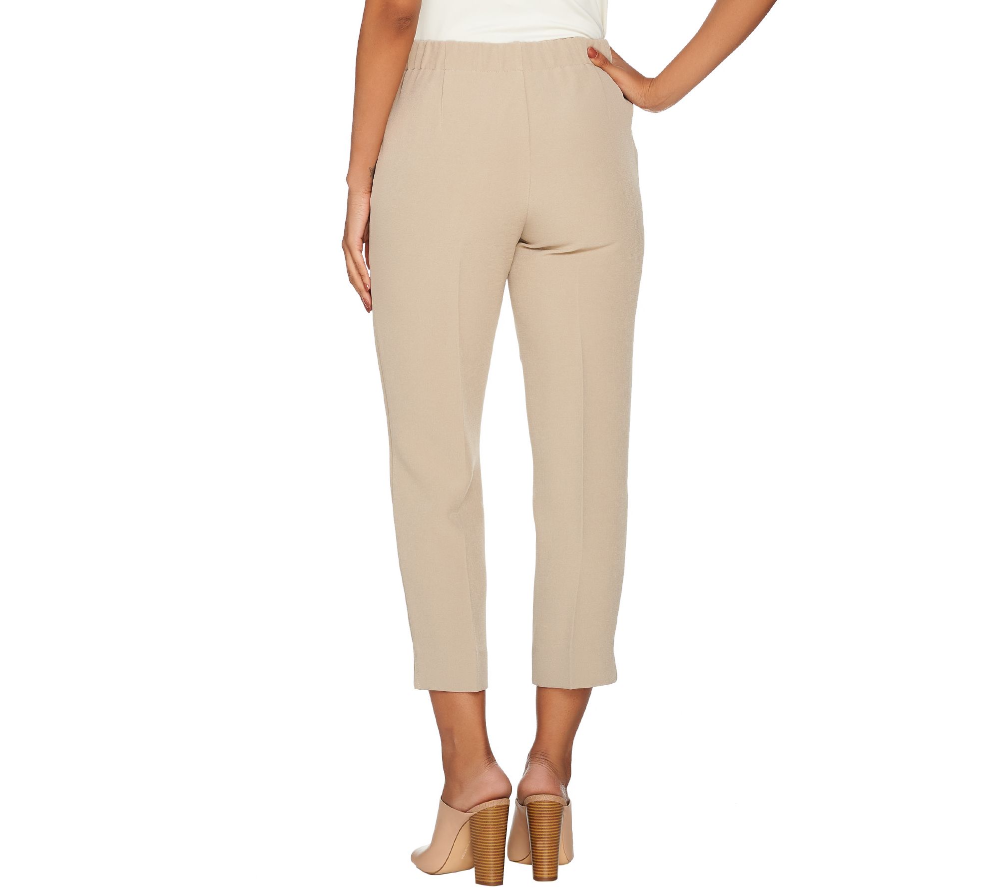 Dennis Basso Textured Pull-On Crop Pants - QVC.com