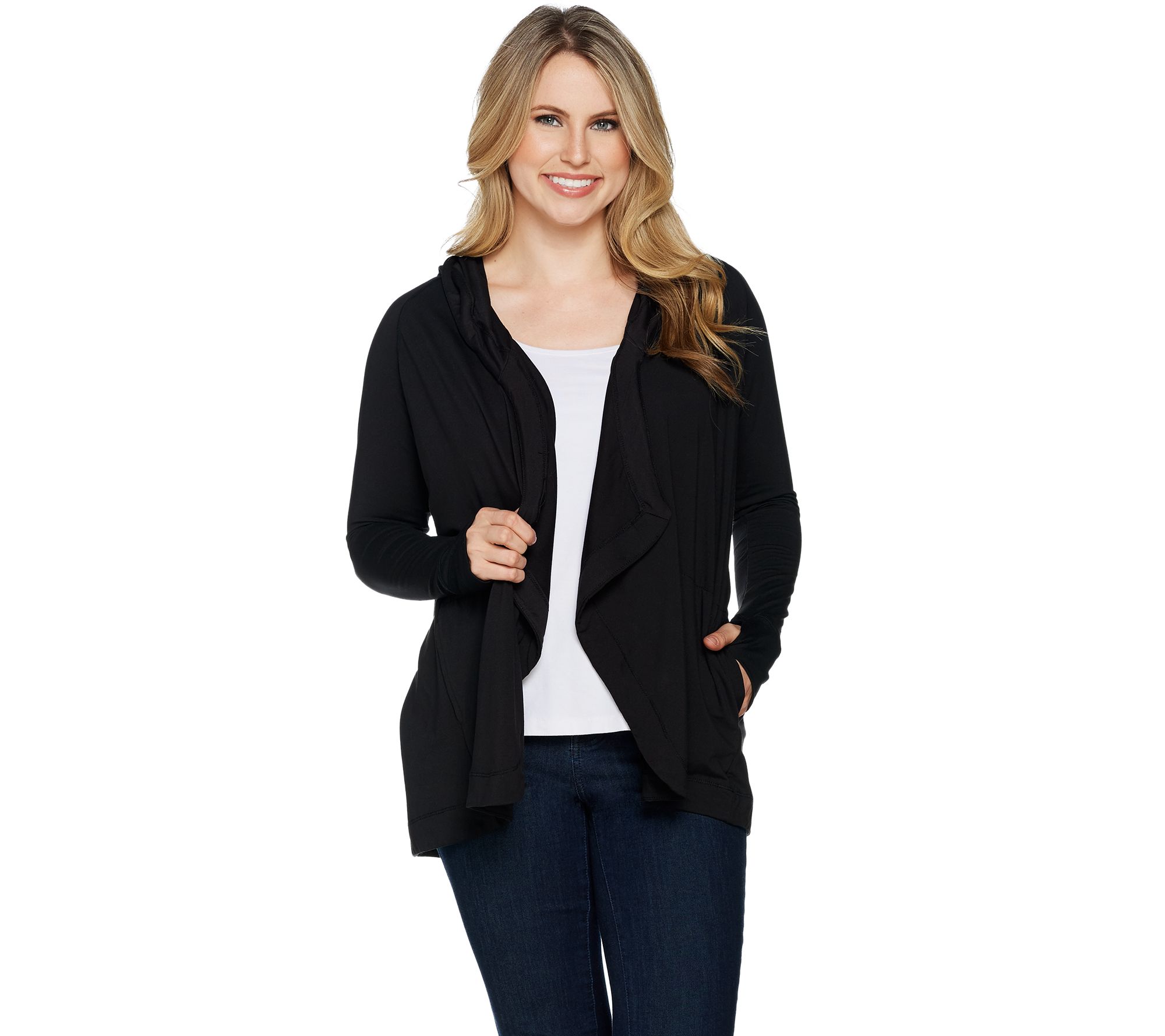 Cuddl Duds Flexwear Jersey Knit Hoodie Wrap - QVC.com