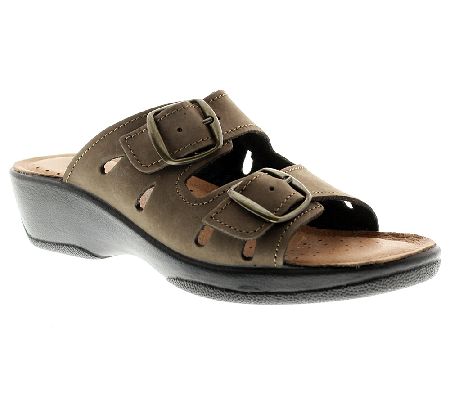 Flexus by Spring Step Decca Leather Slide Sandals - QVC.com