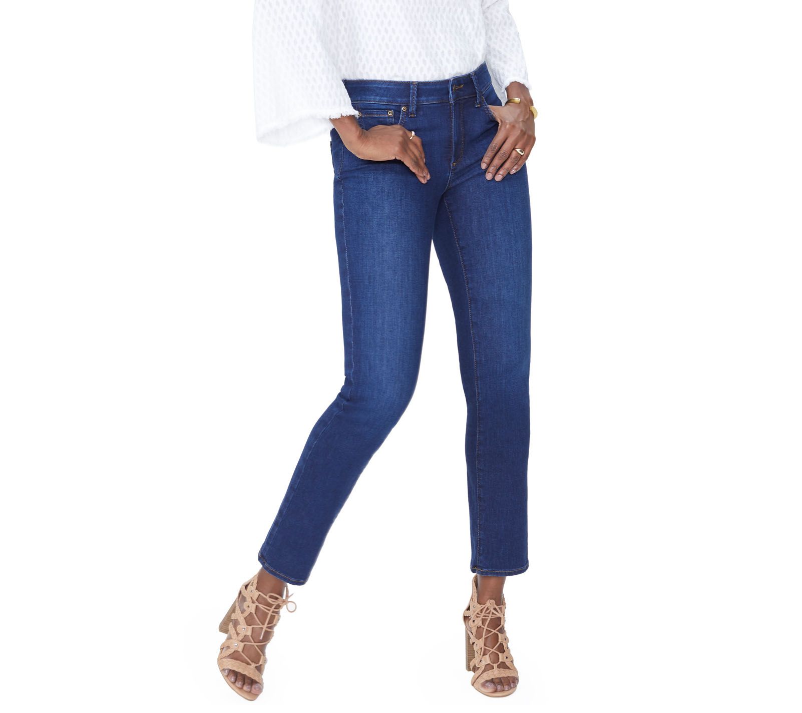 NYDJ Sheri Slim Leg 5-Pocket Jeans - Cooper - QVC.com