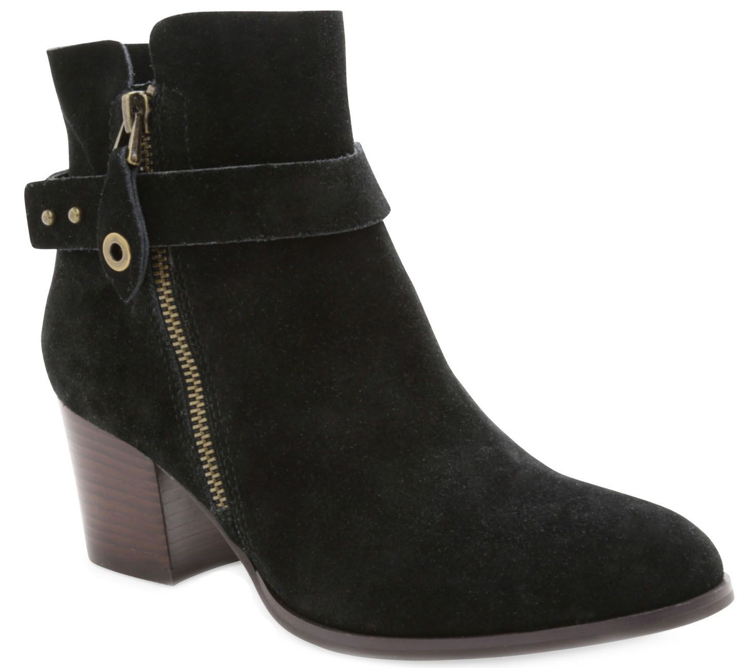 Kensie Suede Leather Ankle Booties - Seamore — QVC.com