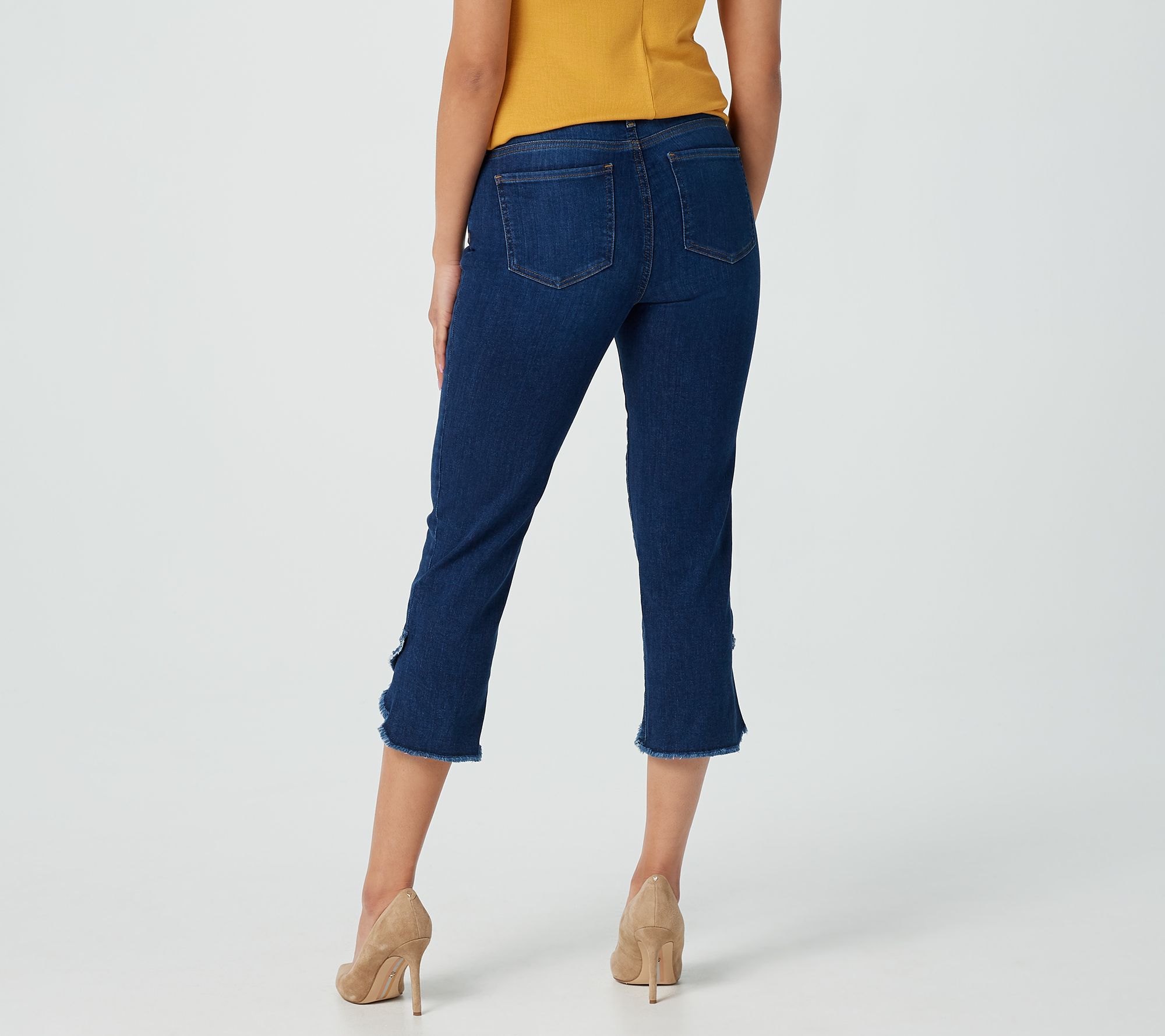 NYDJ Capri Jeans with Crisscross Hem - Cooper - QVC.com