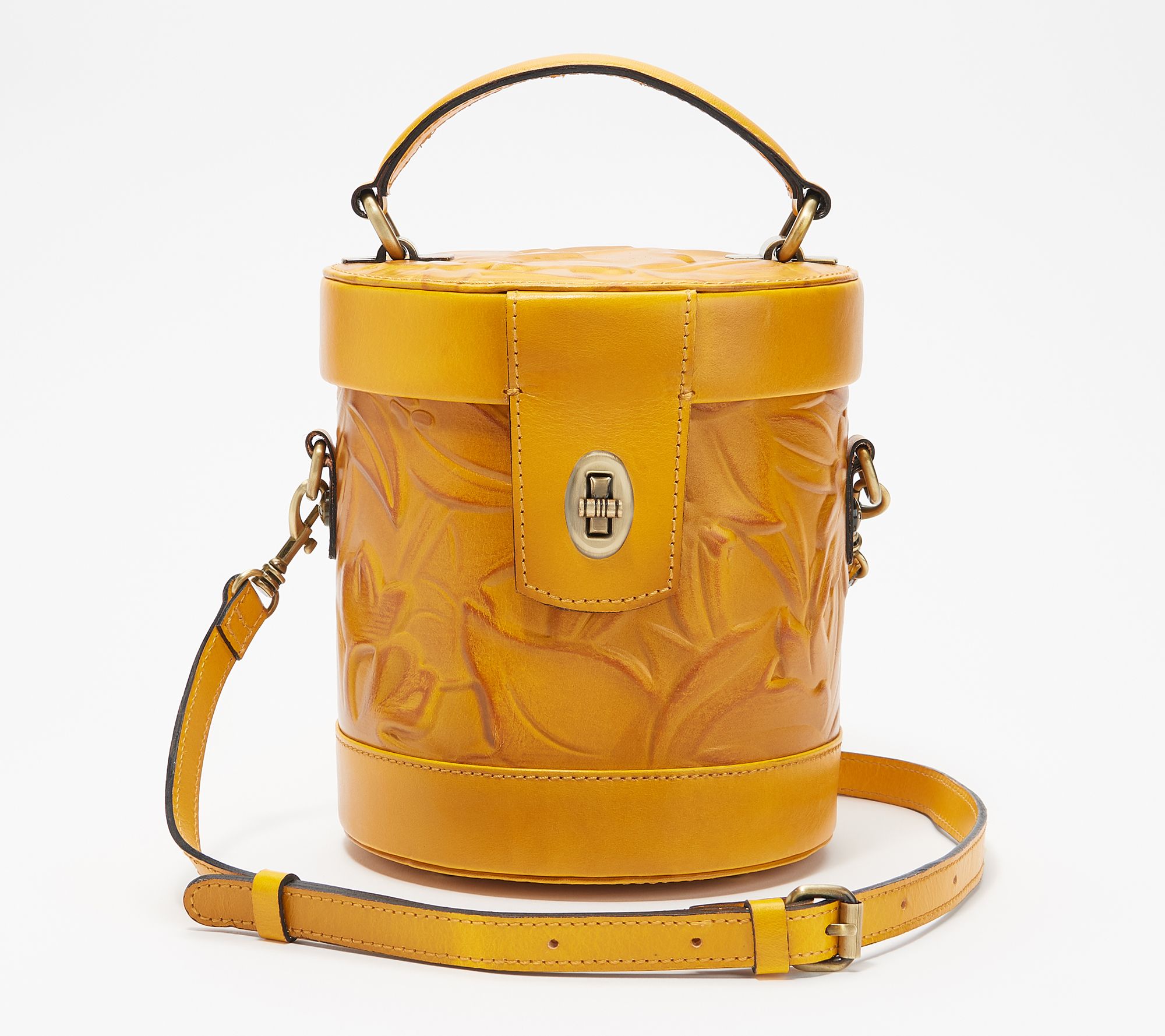 "As Is" Patricia Nash Leather Top Handle Cylinder Bag Noli