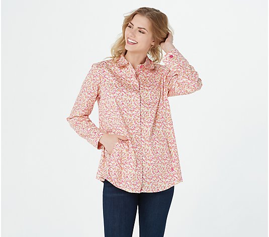 Isaac Mizrahi Live! Button Down Collared Shirt Choice of Solid or Print