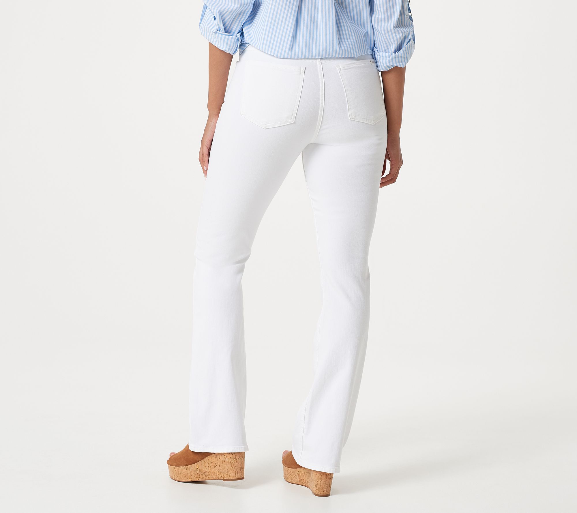 Jen7 for 7 for All Mankind Petite Slim Bootcut - White - QVC.com