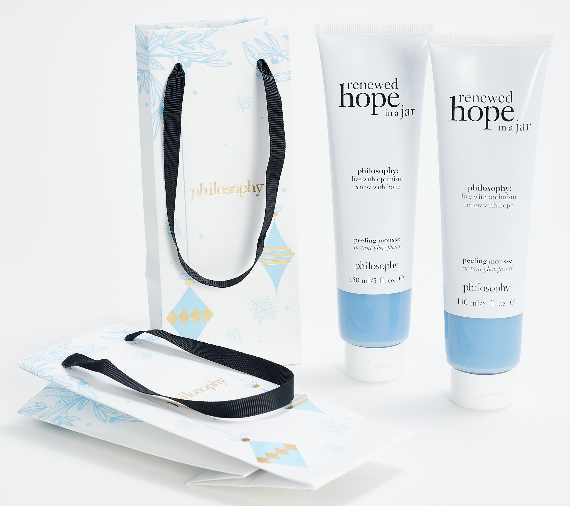 philosophy super-size peeling mousse duo with gift bags - QVC.com