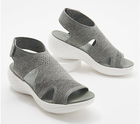 Clarks Cloudsteppers Knit Wedge Sandals - Marin Sail