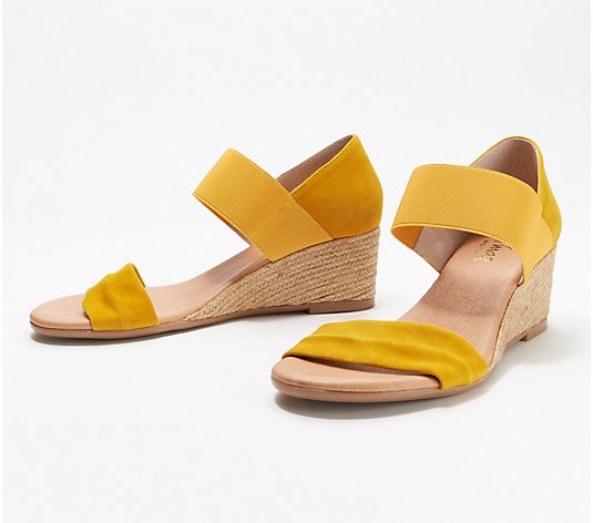 Pinaz Suede or Leather Slip-On Wedges