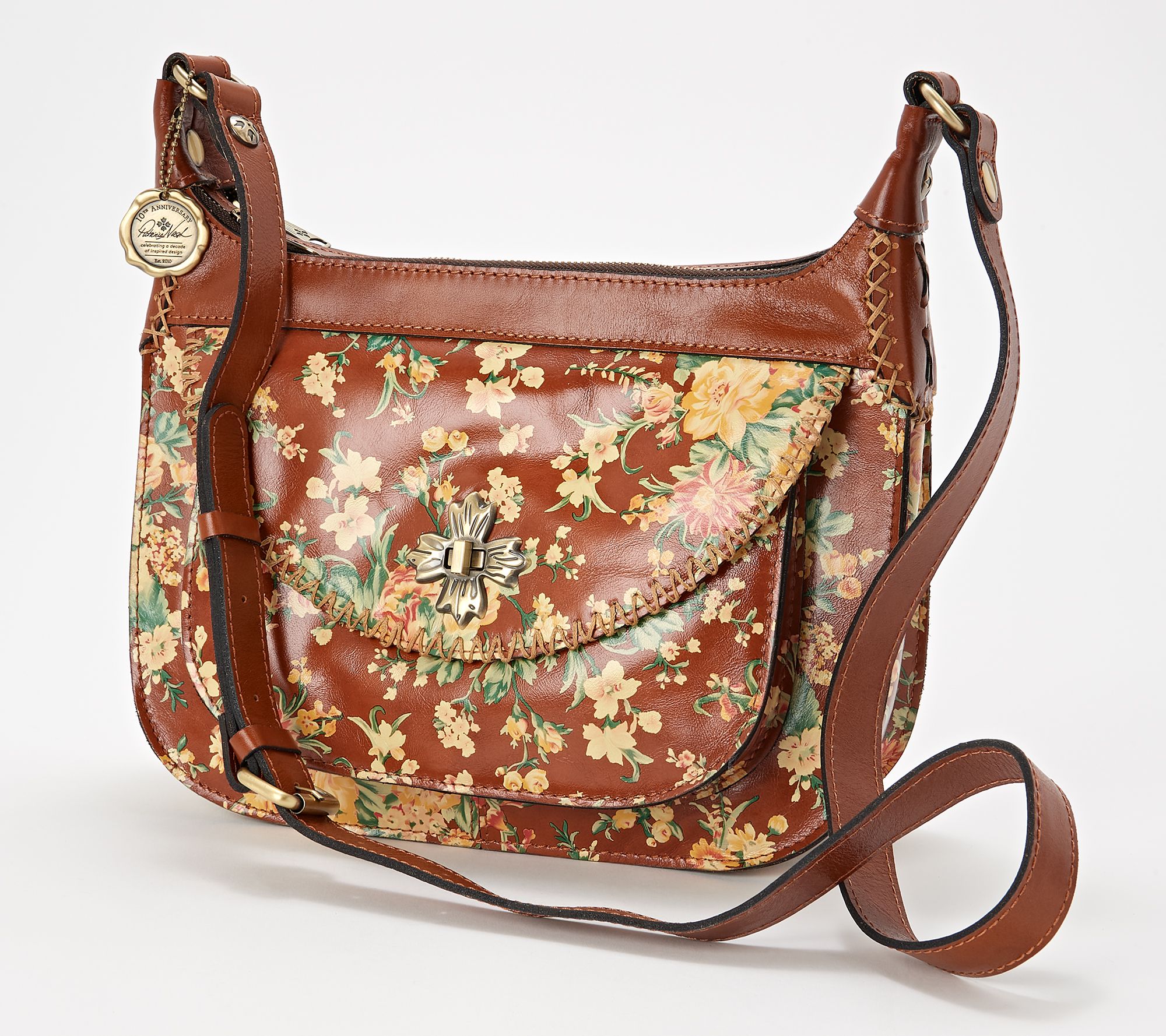 Spring Floral Crossbody Bags For Women Real Leather Adjustable Shoulder Bag