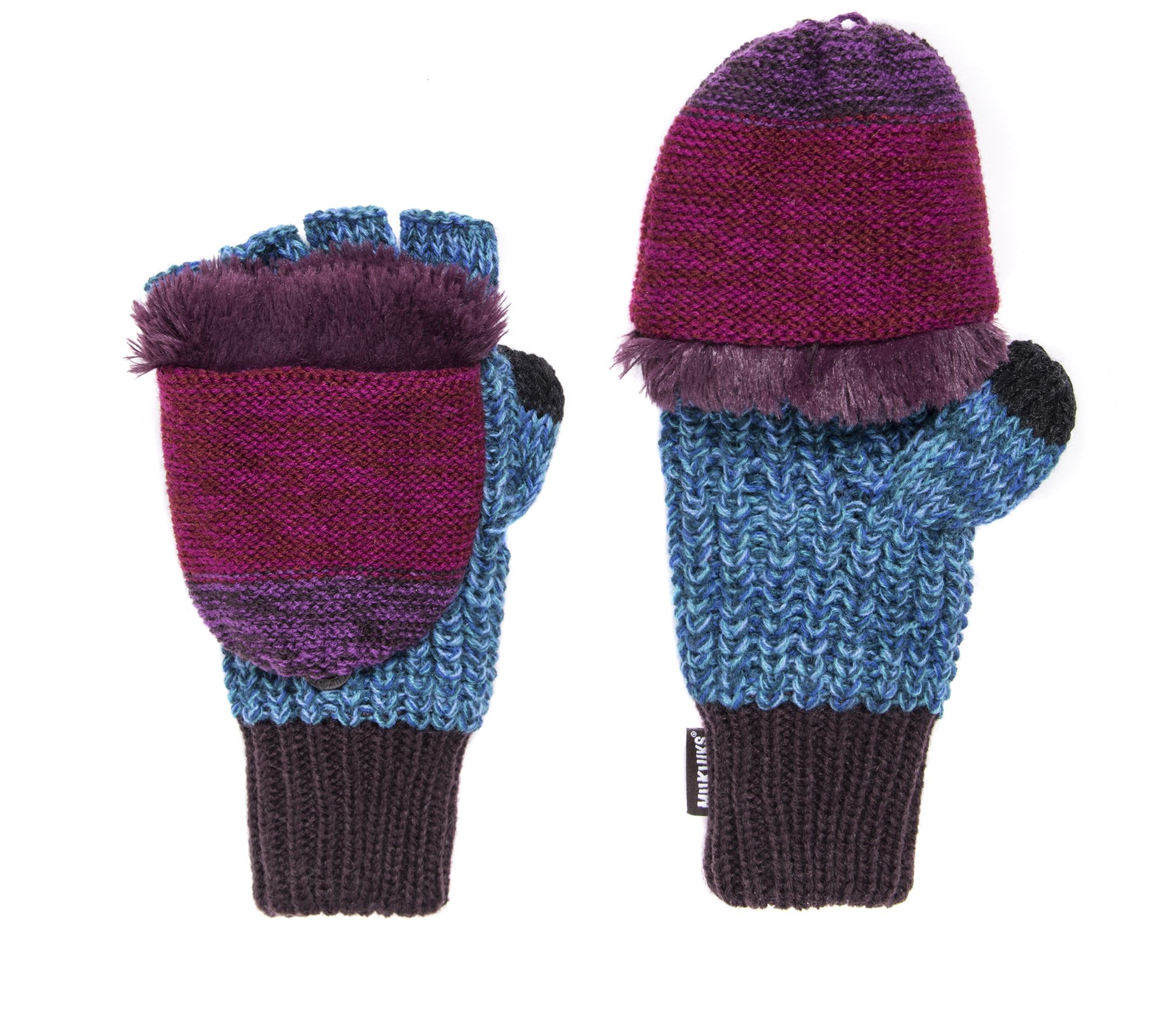 MUK LUKS Women's Fingerless Flip Mittens