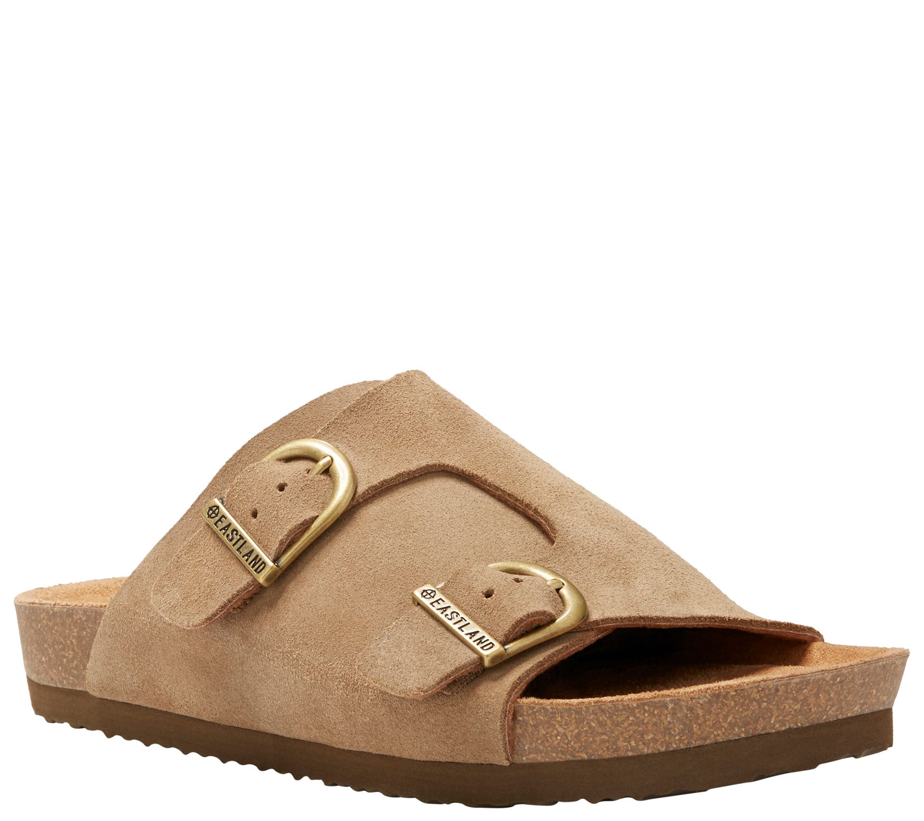 suede slide sandals