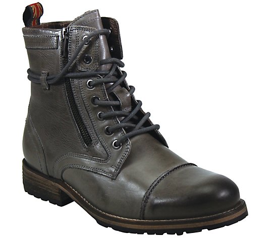 Testosterone Shoes Men's Lace-Up Leather Boots- Pool Side