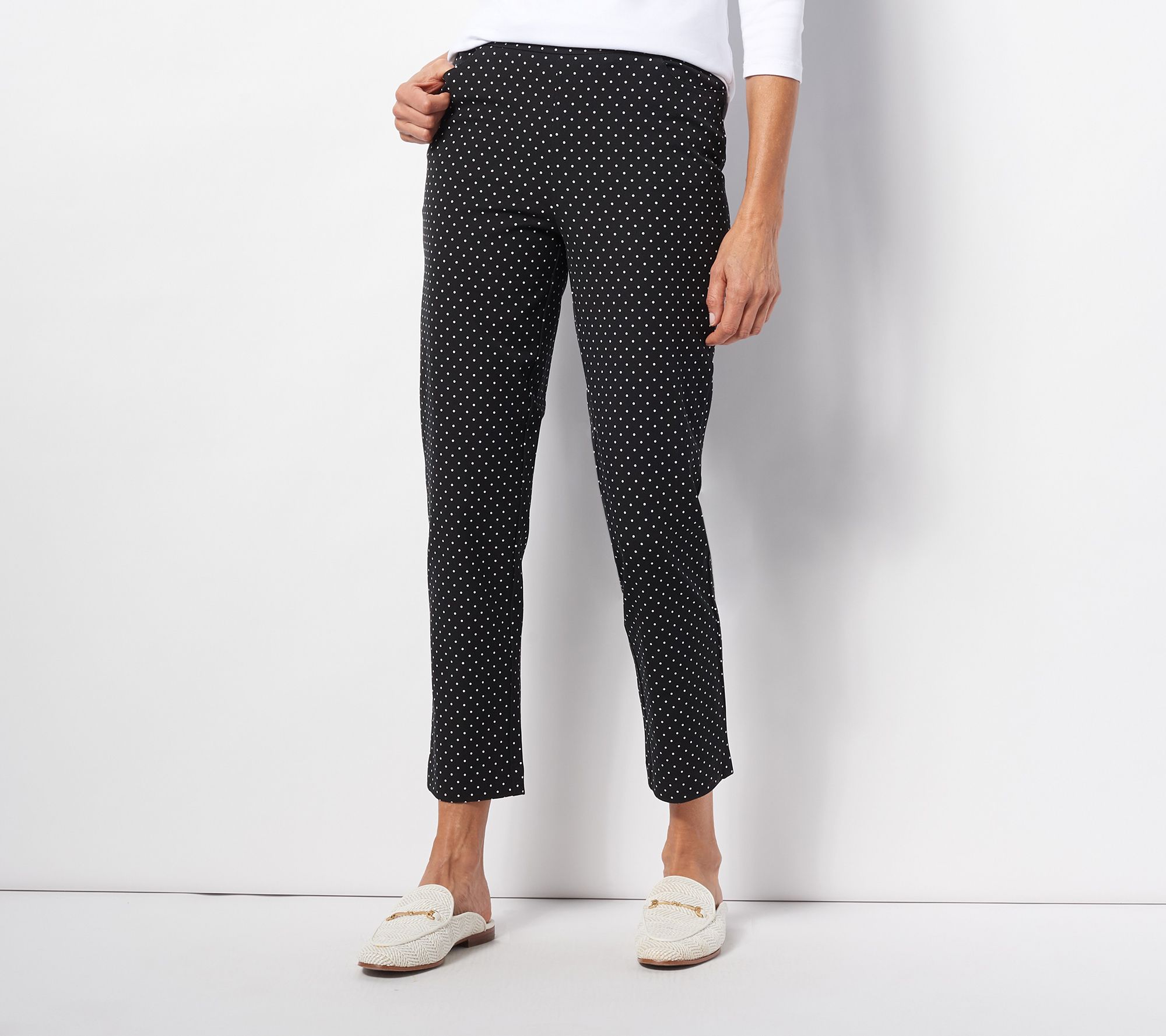 Isaac Mizrahi Live! Regular Crepe Ponte Slim Ankle Pants