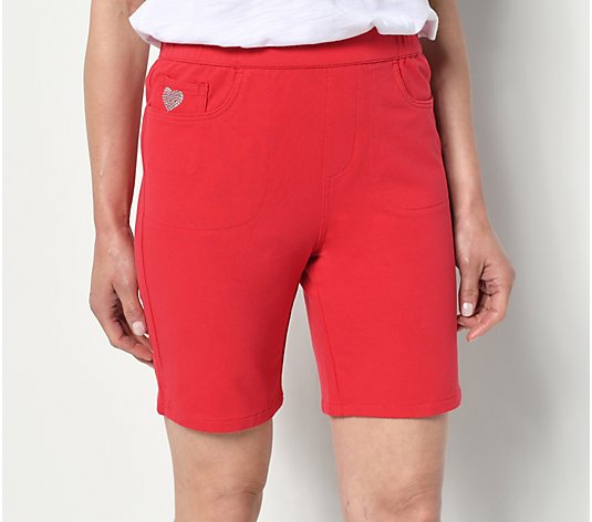 Quacker Factory DreamJeannes Pull-On Shorts with 8" Inseam