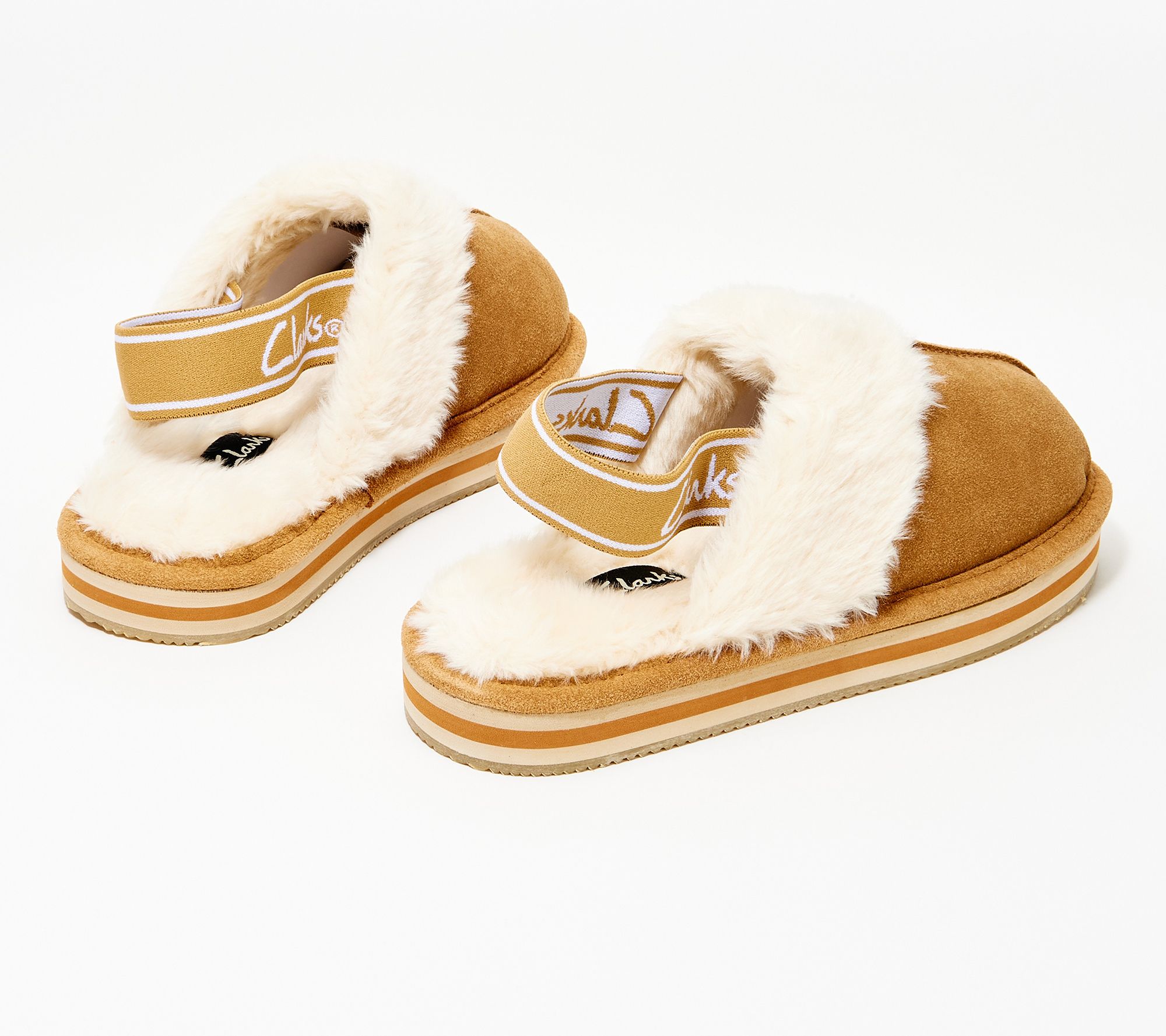 qvc clarks slippers